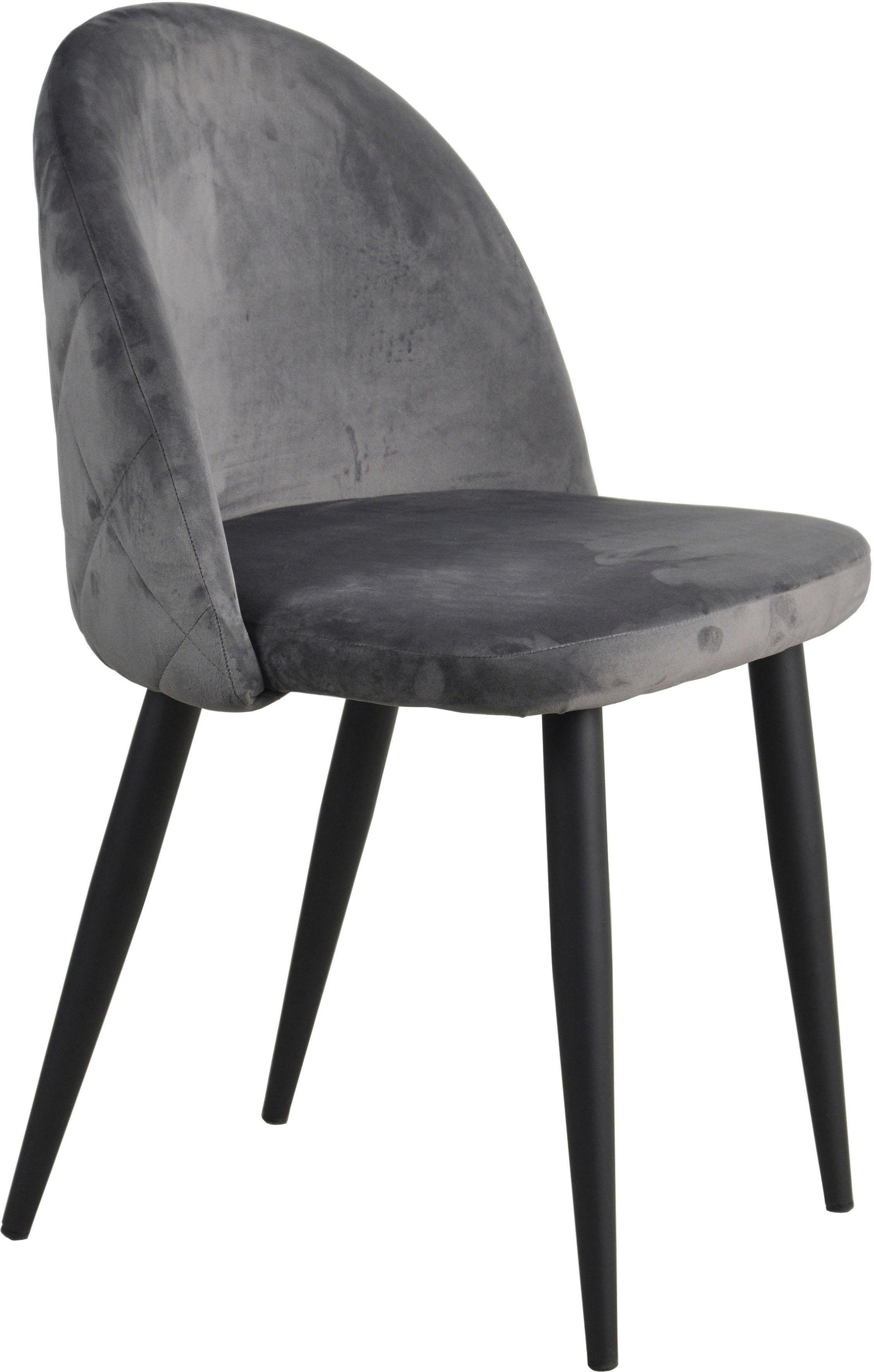 SIT Polsterstuhl Sit&Chairs (Set, 2 St), mit weichem Samtvelours dunkelgrau