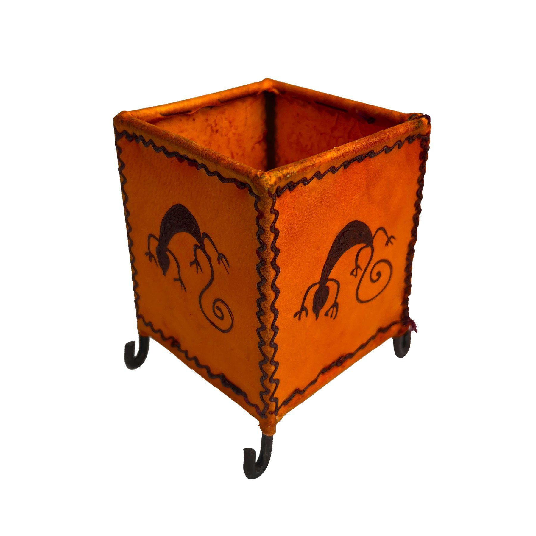 Orange Leder Gecko Teelichthalter aus Teelichthalter SIMANDRA
