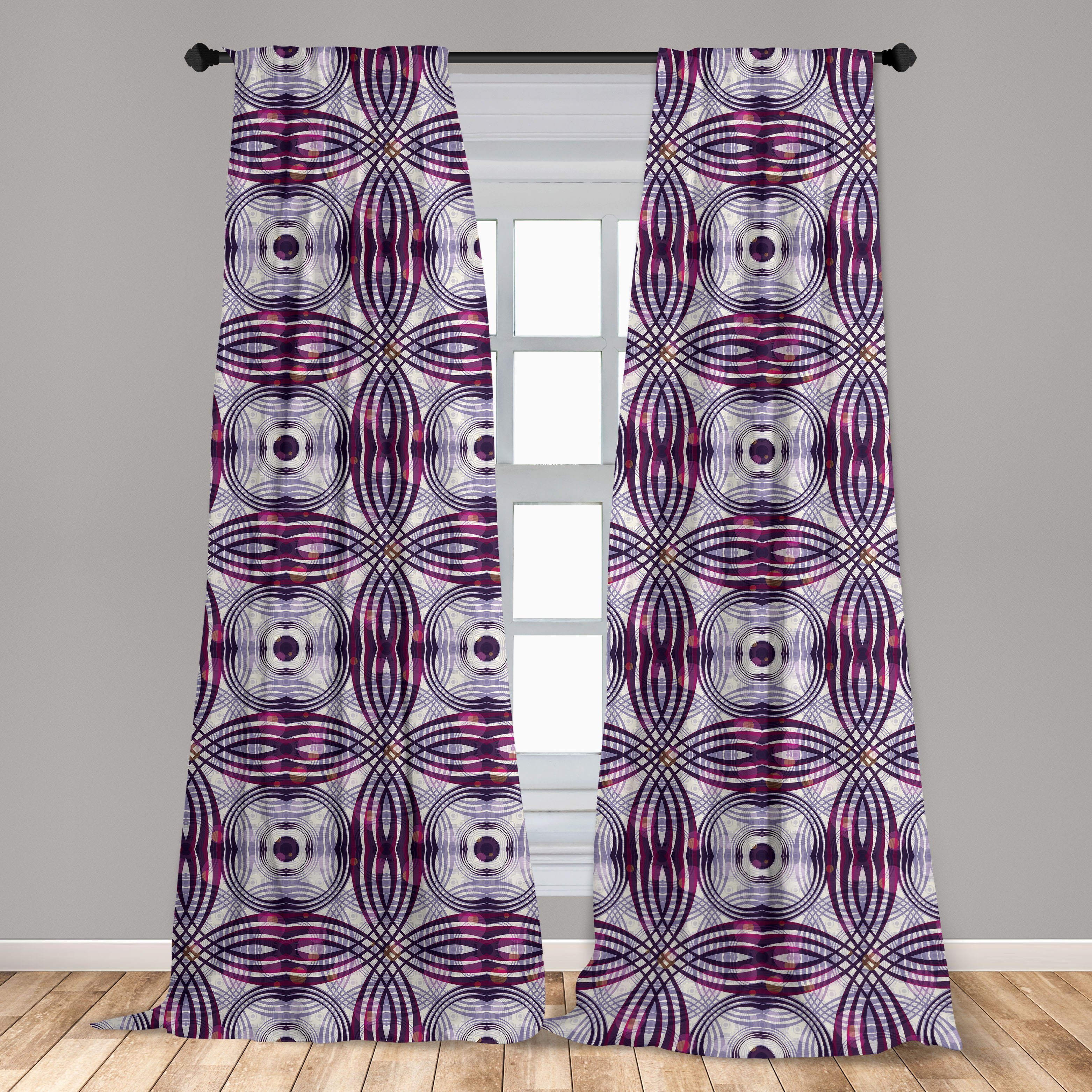 Gardine Streifen Abakuhaus, Jahrgang Wohnzimmer Kreis Microfaser, Schlafzimmer Dekor, für Geometrische Vorhang