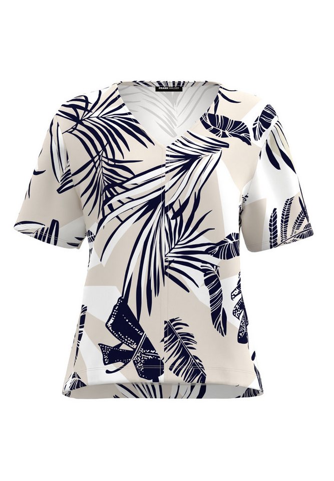 FRANK WALDER T-Shirt mit Blätterprint
