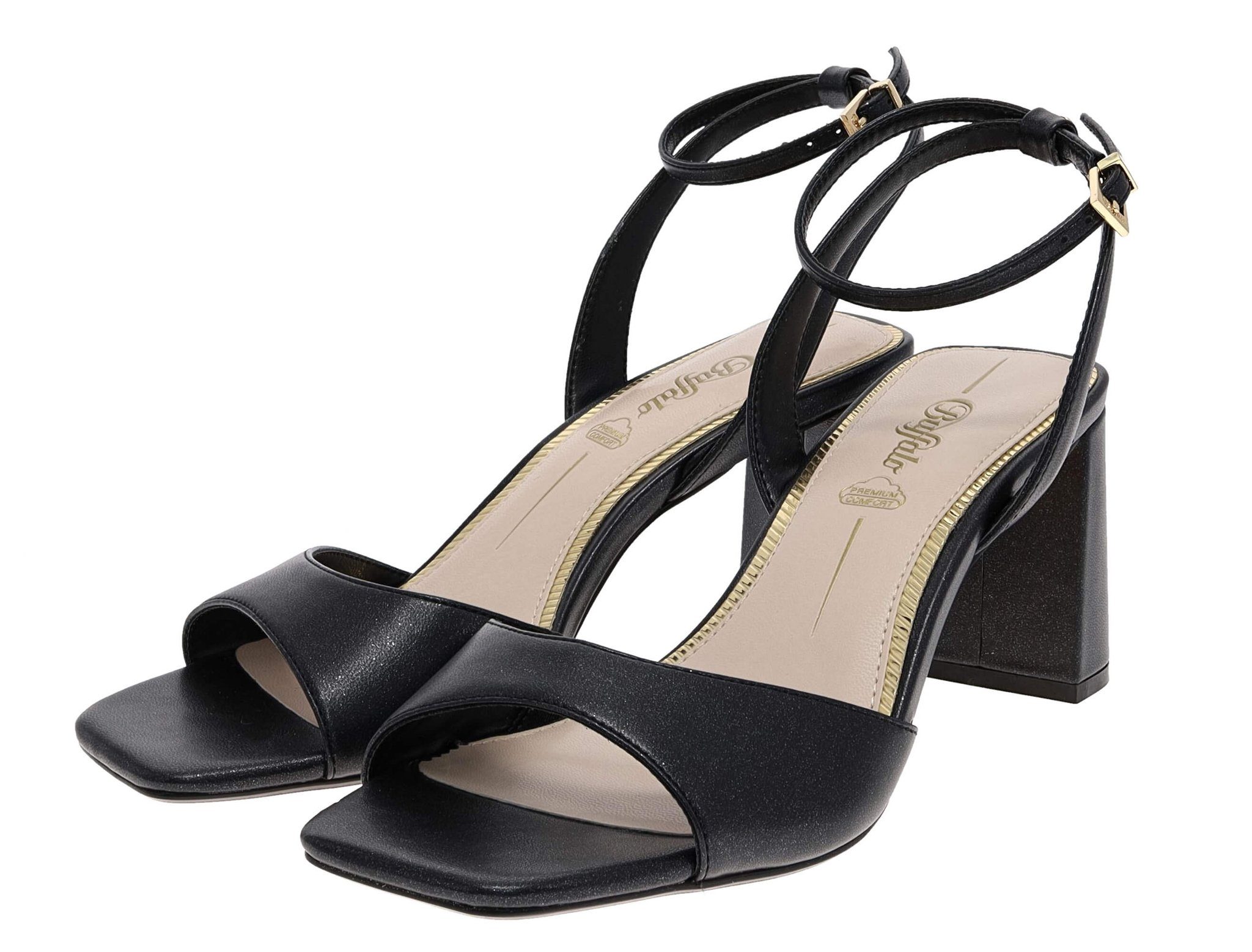 Buffalo APRIL NEAT Schwarz Zehentrenner Vegane Damen Sandalen