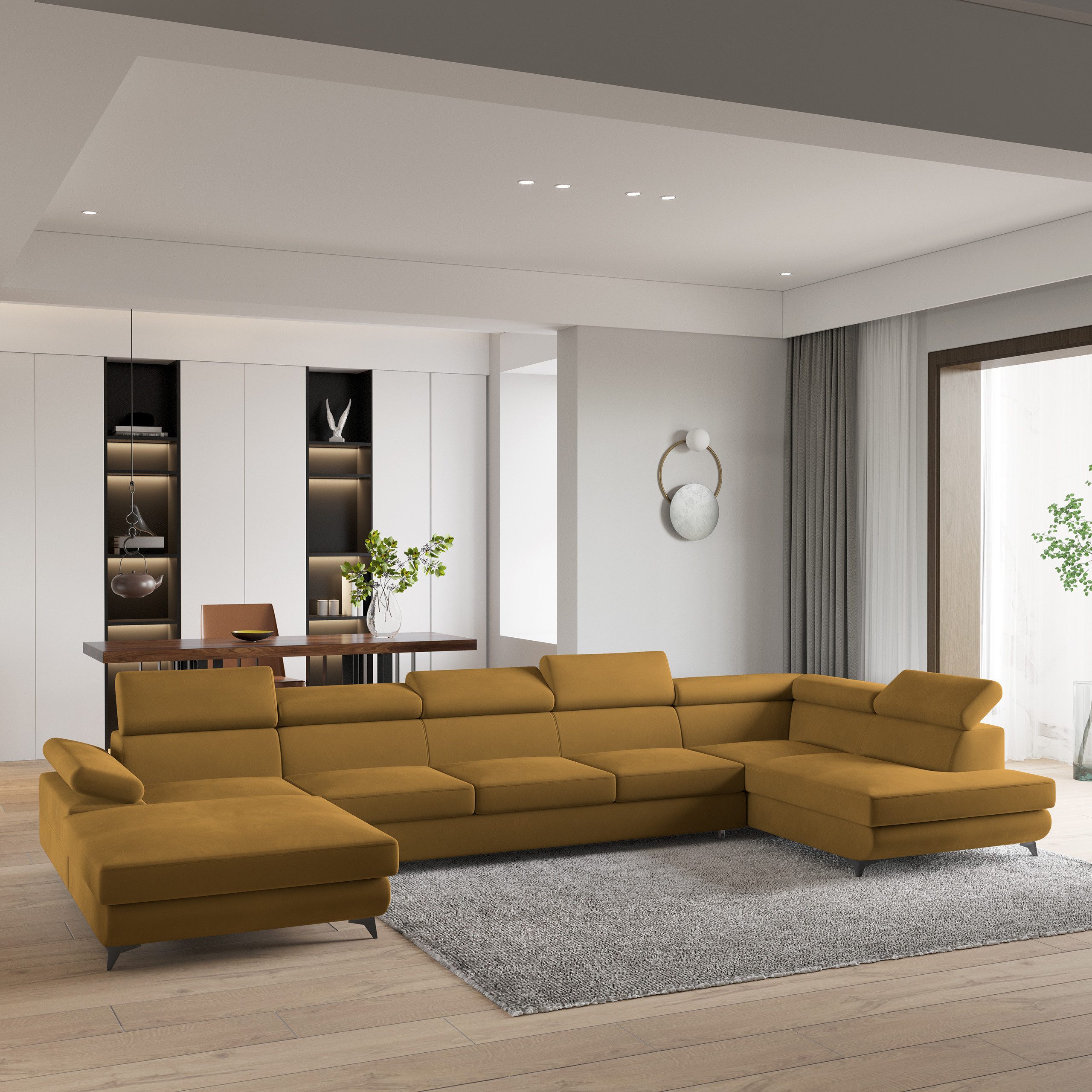 Masseno Ecksofa MONTIVA mit Schlaffunktion U-Form, günstig online kaufen