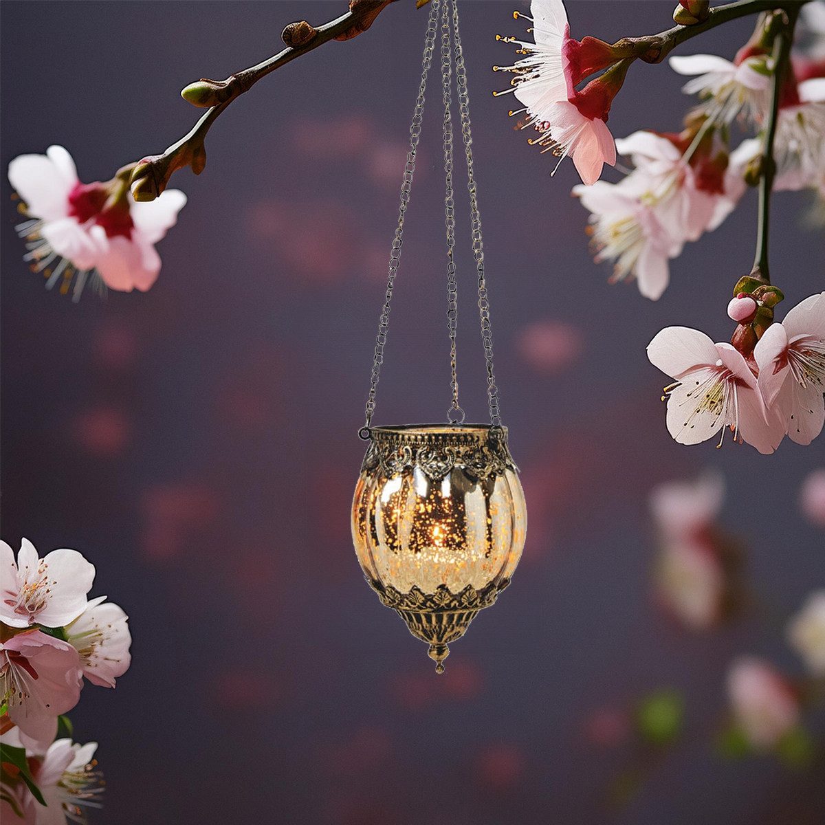 matches21 HOME & HOBBY Bilderrahmen Vintage Kerzenglas zum Hängen Windlicht Laterne, gold in 16 cm, Moderner Glas Kerzenhalter als Wohnzimmer Balkon Hochzeit Hä – Bild 4 von 5