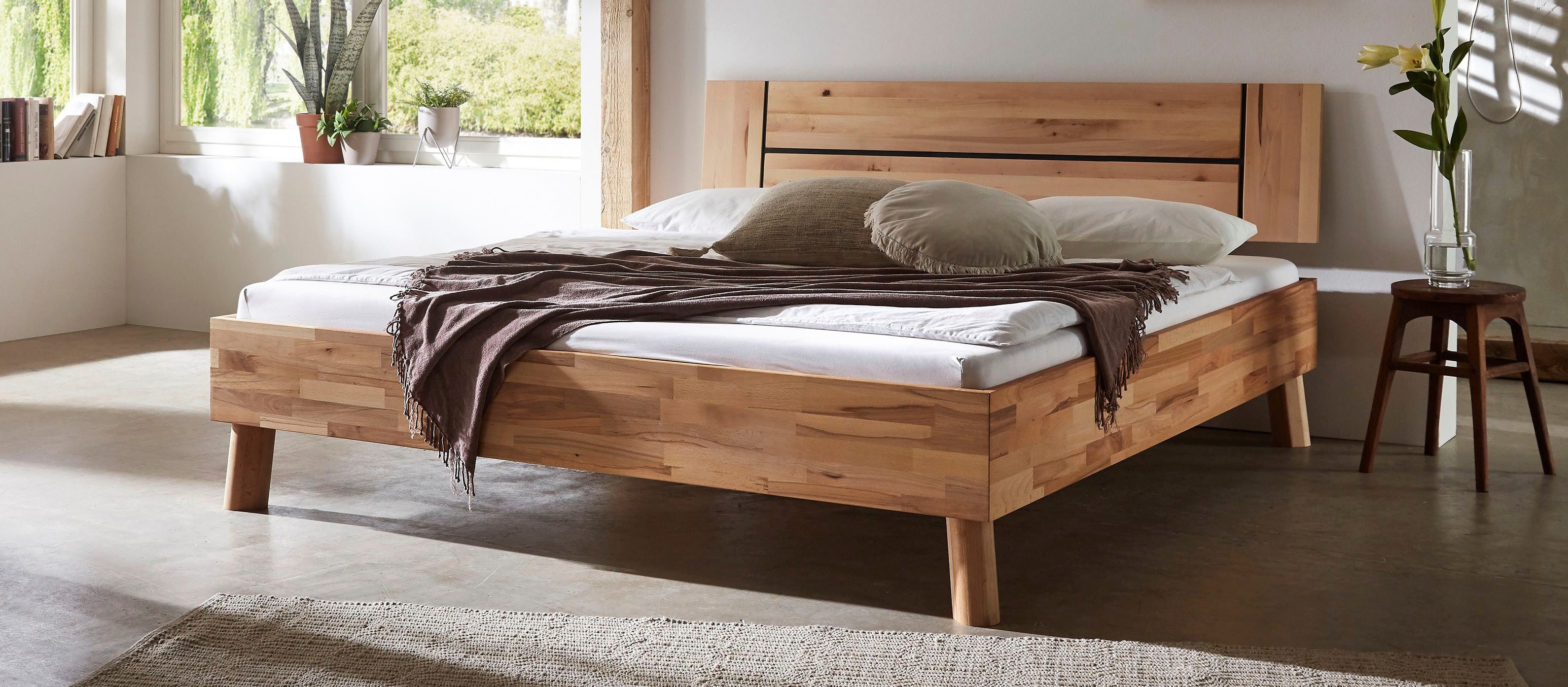 Home affaire Massivholzbett Chavot II, wahlweise in Kernbuche oder Wildeich günstig online kaufen