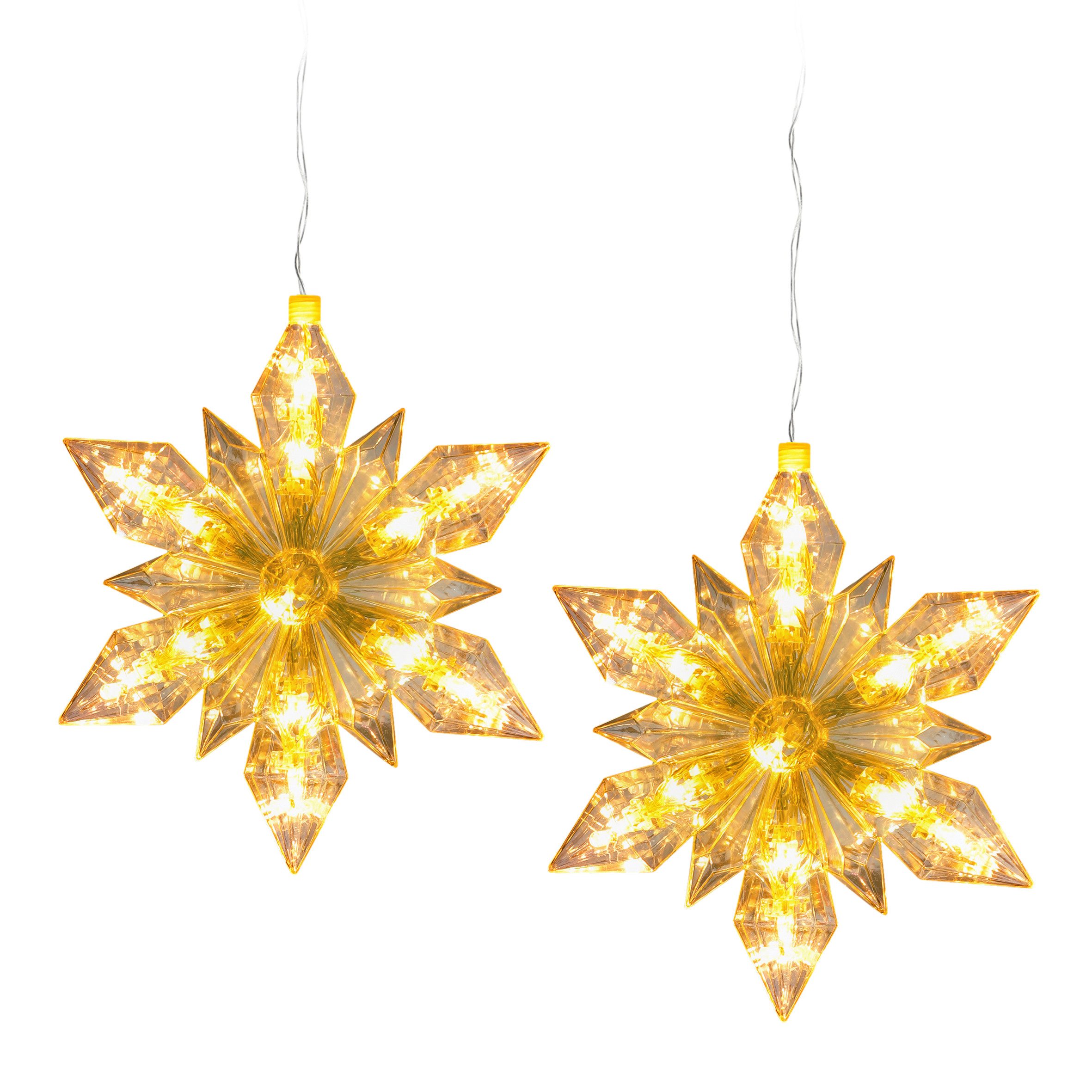 Spetebo LED-Dekofigur Schneeflocke zum Hängen 23 cm (2er Set, 1 St., Weihna günstig online kaufen