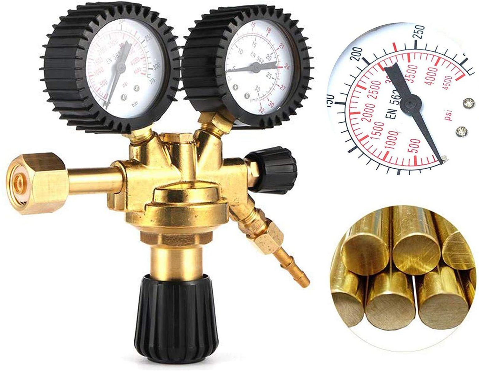 Homewit Druckminderer Argon/ CO2, Luftkompressor-Druckschalter-Steuerventil Regler, (Set, 1-St), Für Argon CO2 Schutzgas Gasschweißregler zu MIG MAG TIG Schweißgerät