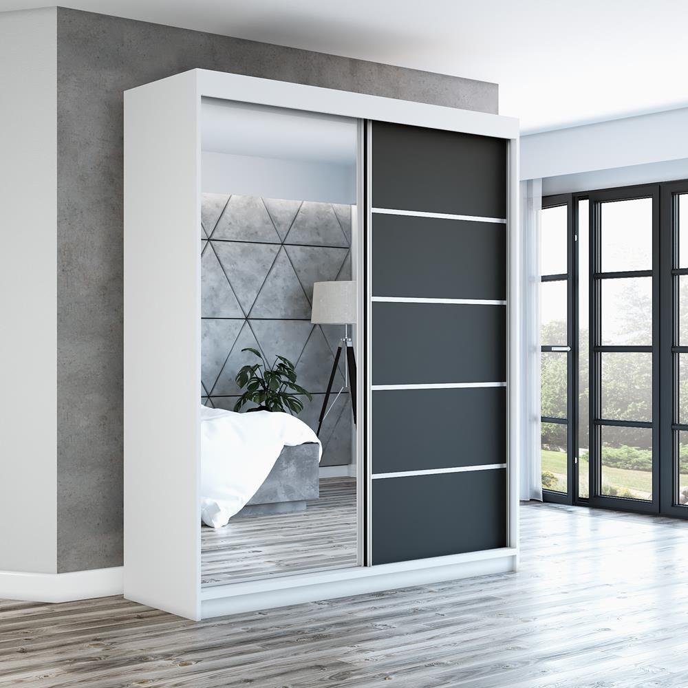 A&J MöbelLand GmbH Schiebetürenschrank BERLIX,2-türig Schrank mit Spiegel ( günstig online kaufen