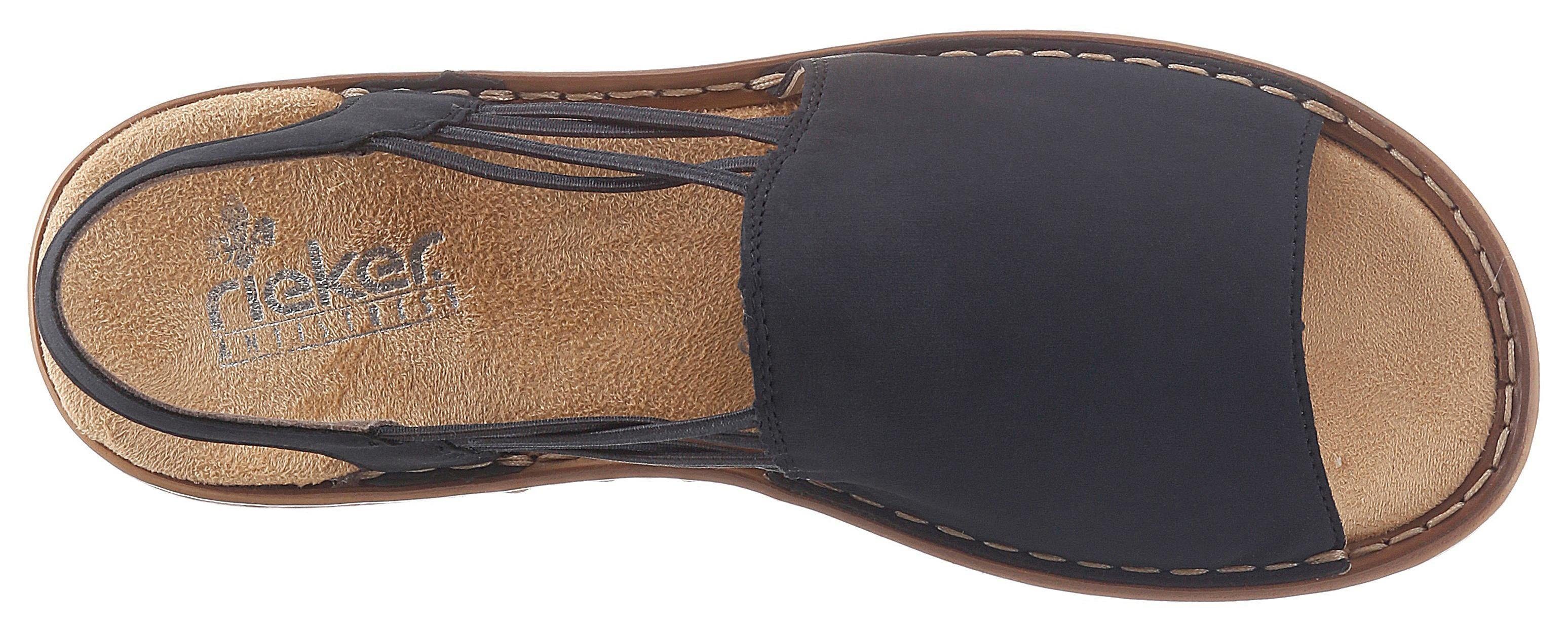 Rieker Sandale Sommerschuh, Sandalette, Keilabsatz, mit Gummizugbändern