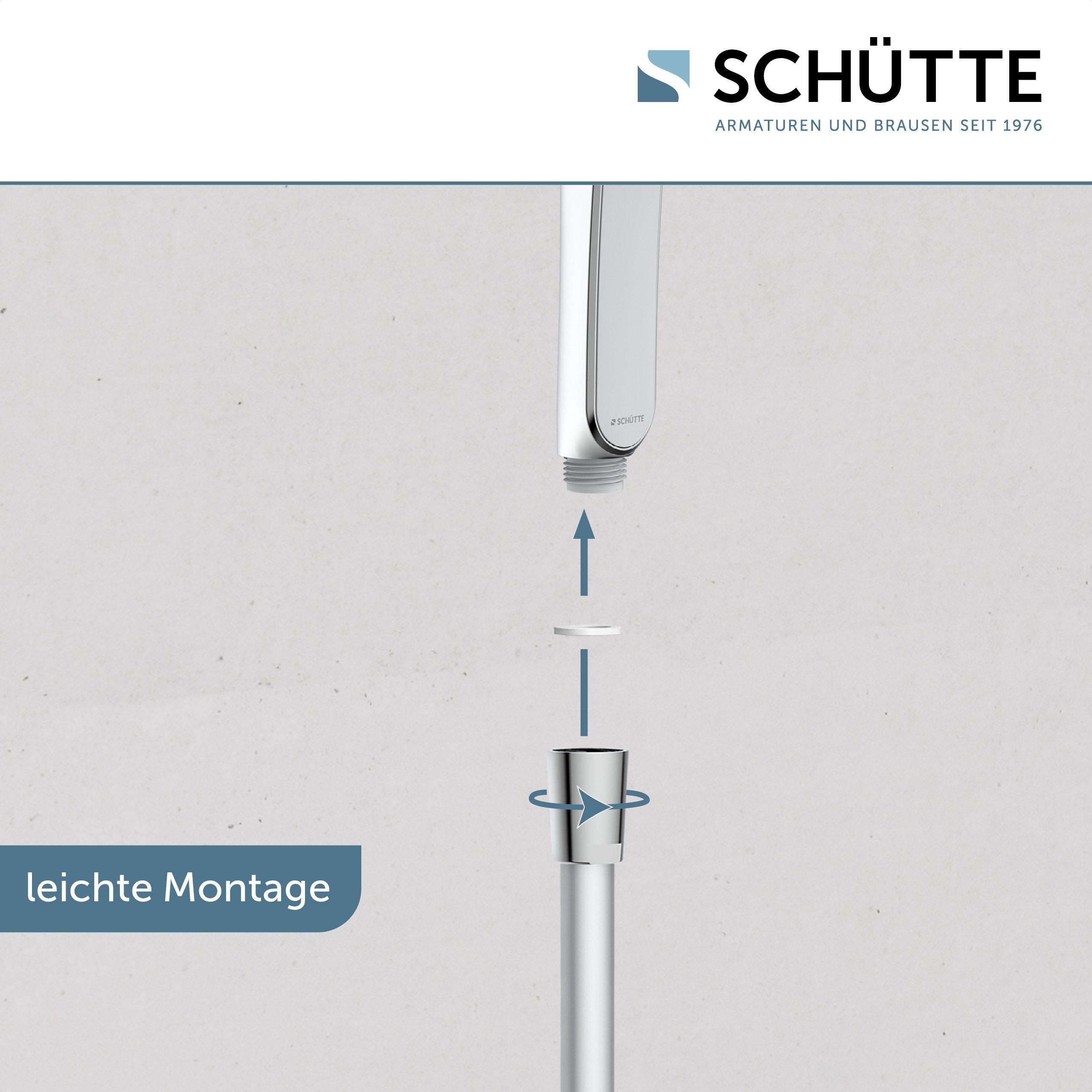 Schütte Handbrause KARIBIK, 3-fach verstellbar, mit Antikalknoppen, wassersparend, eckig