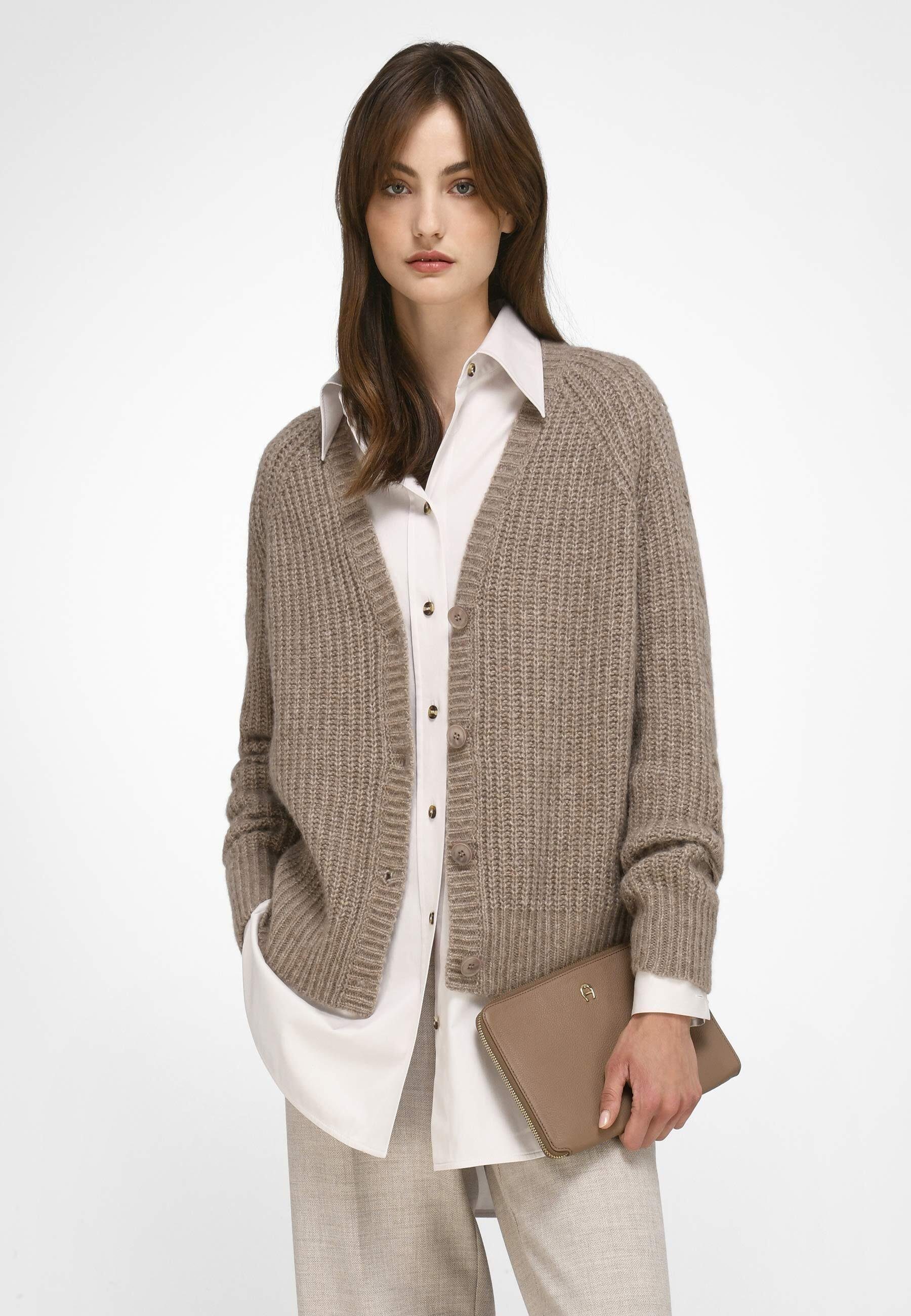 Fadenmeister Berlin Strickjacke wool TAUPE-MELANGE | Cardigans