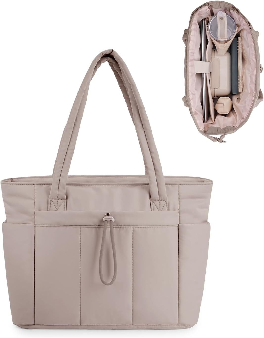 nsihing Schultertasche Damen große Kapazität Umhängetasche, Reißverschluss Handtasche, geeignet für Arbeit, Schule und Reisen