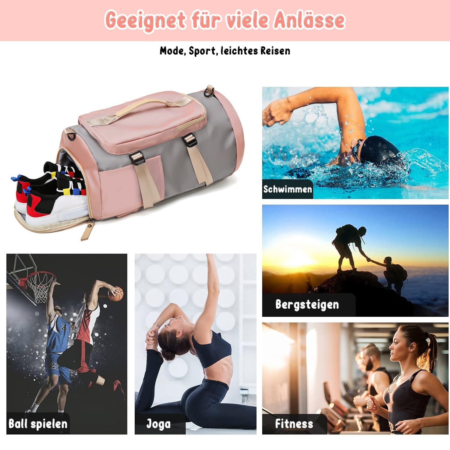 ZEUOPQ Sporttasche Sporttasche Handtasche Schultertasche Seesack günstig online kaufen