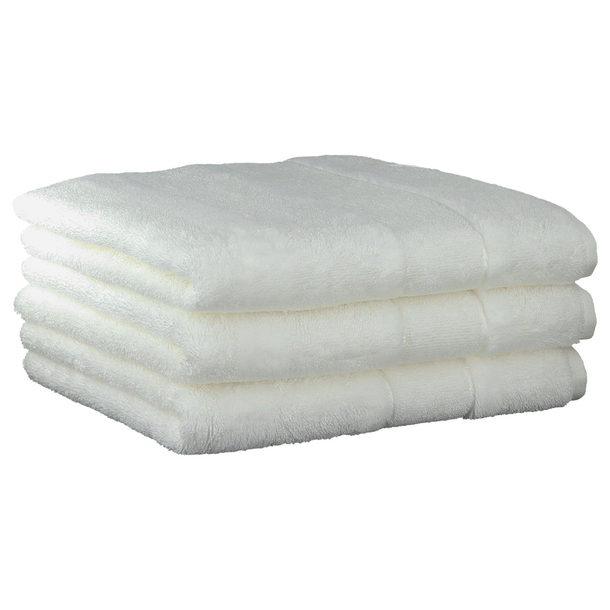 Cawö Gästehandtücher Unisex Gästetuch 3er Pack Baumwolle Noblesse2, Frottier (Packung, 3-St)