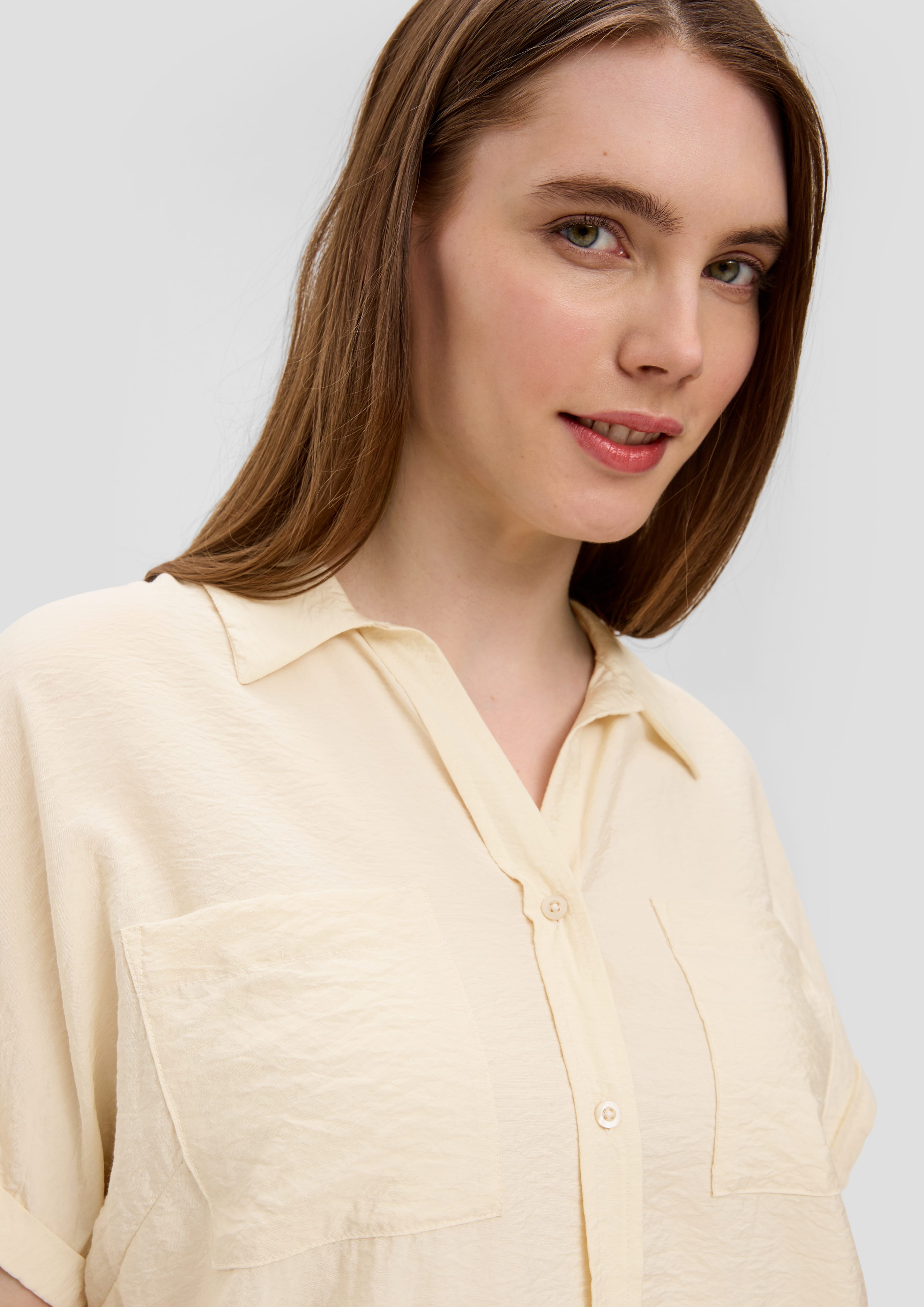 s.Oliver Blusentop Relaxed Fit-Bluse aus Viskosemix günstig online kaufen