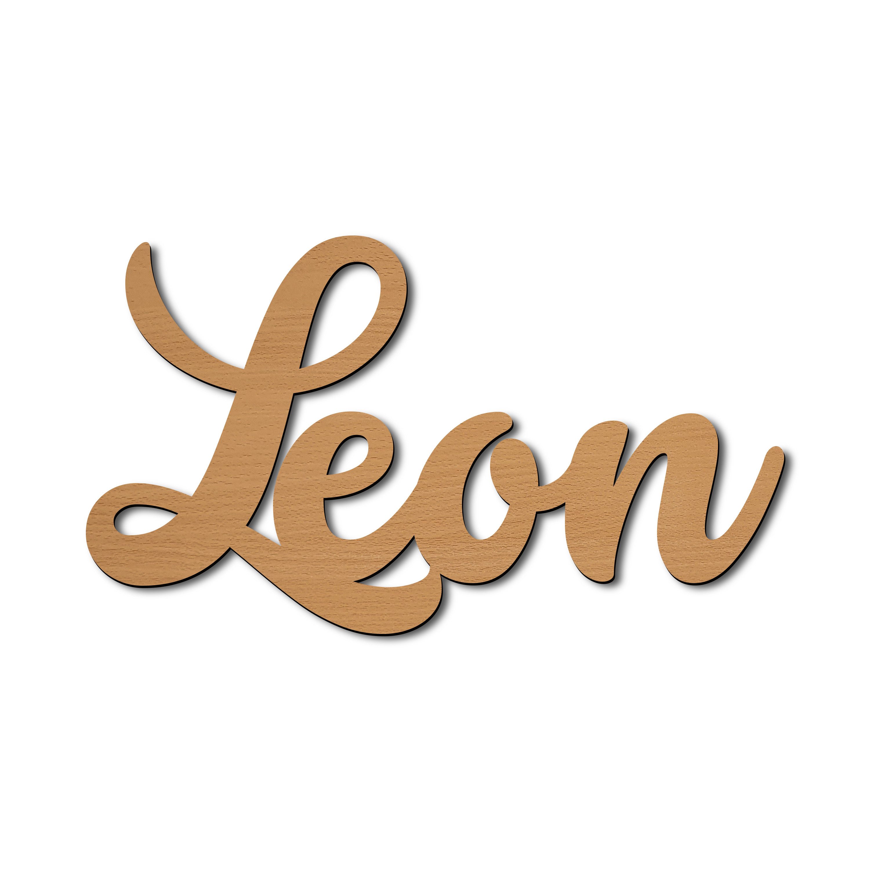 Namofactur LED Dekolicht Name Leon Deko Licht Kinder & Erwachsene Wandlampe I MDF Holz, LED fest integriert, Warmweiß