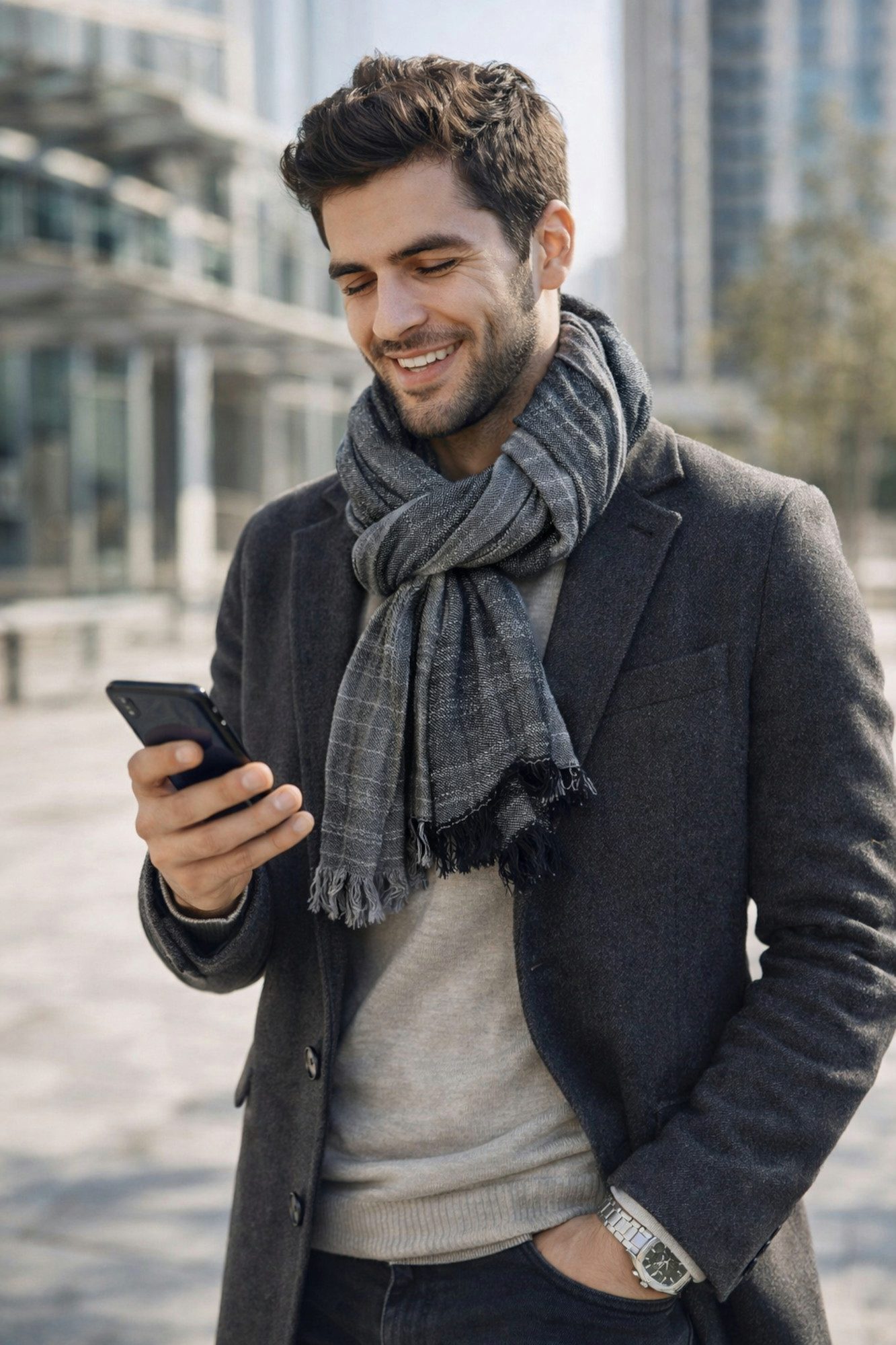 Ella Jonte Modeschal, leichter breiter Herrenschal aus Baumwolle in Leinen- günstig online kaufen