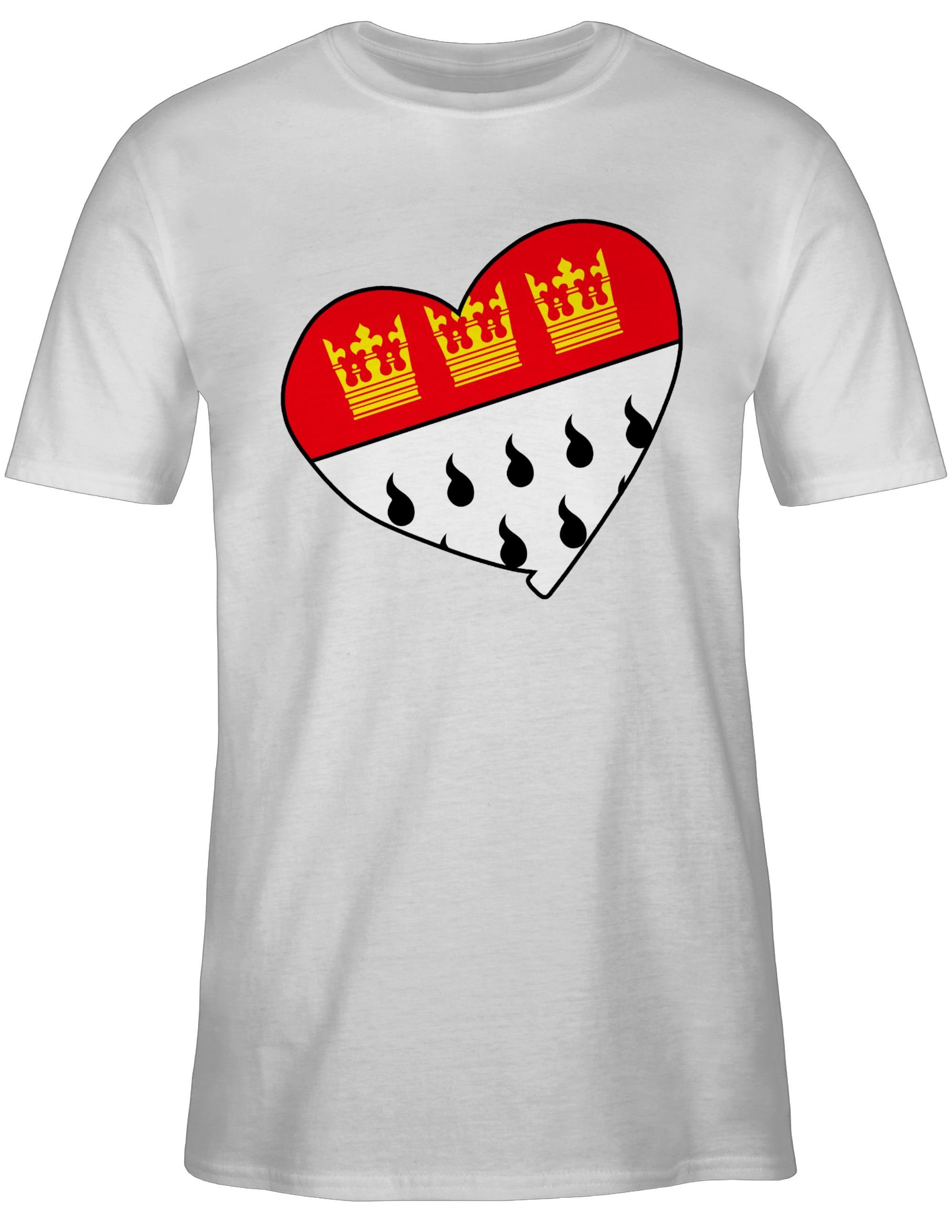 T-Shirt Köln Wappen Herz I Geschenk für Köln Fans