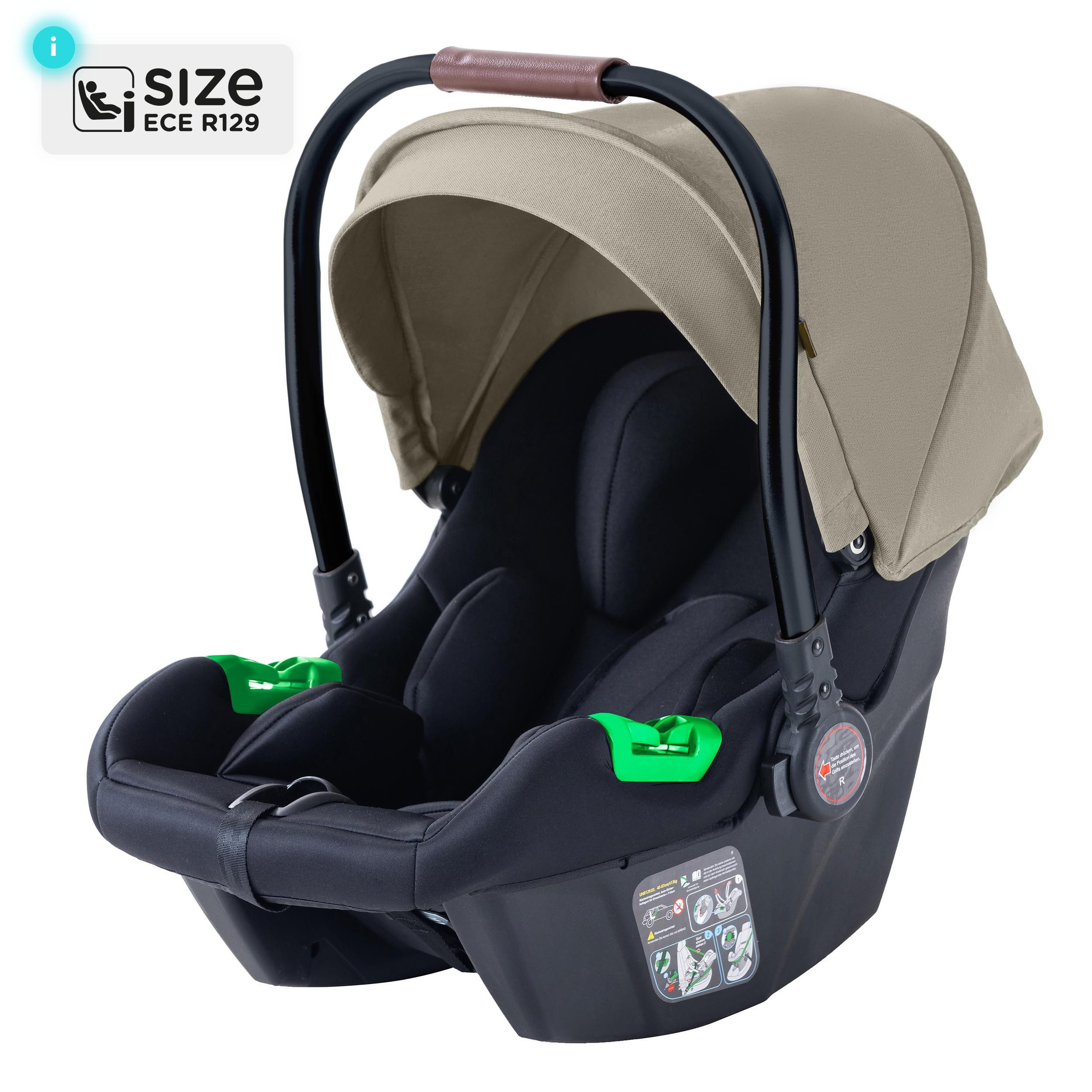 Daliya® Babyschale NEOMOVE i-Size Auto-Kindersitz für Babys – für NEOMOVE Kinderwagen, ab: ab Geburt, bis: 1,5 Jahre, ab: 40 cm, bis: 87 cm, i-Size Kindersitz für Baby, inklusive Lendenkissen