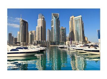 wandmotiv24 Leinwandbild Dubai Skyline, Städte (1 St), Wandbild, Wanddeko, Leinwandbilder in versch. Größen