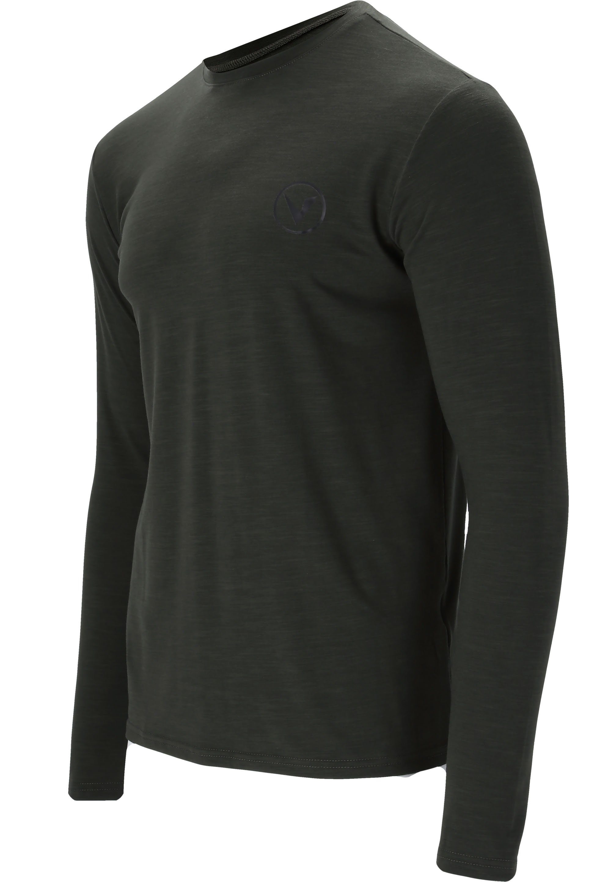 (1-tlg) mit innovativer Quick olivgrün Virtus Langarmshirt JOKERS L/S Dry-Technologie M