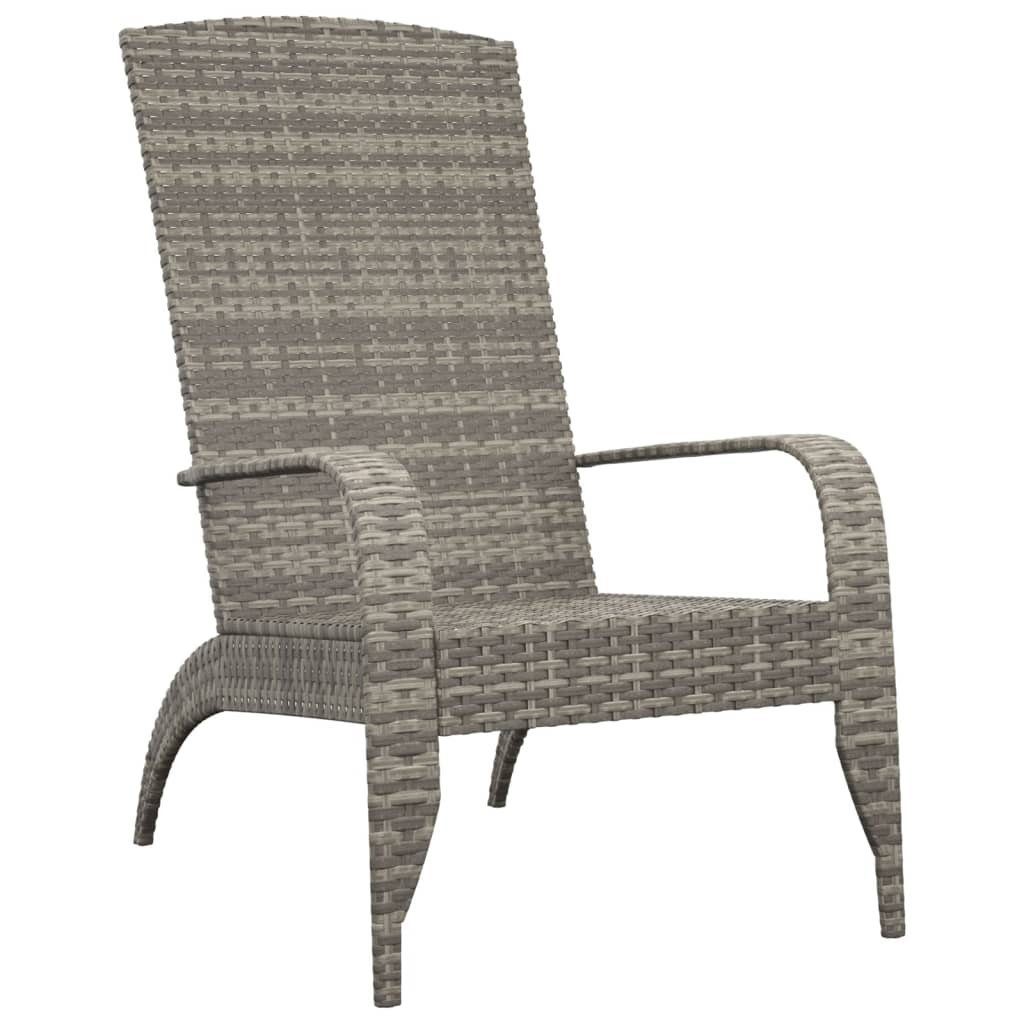 vidaXL Gartenstuhl Adirondack-Gartenstuhl Grau Poly Rattan günstig online kaufen