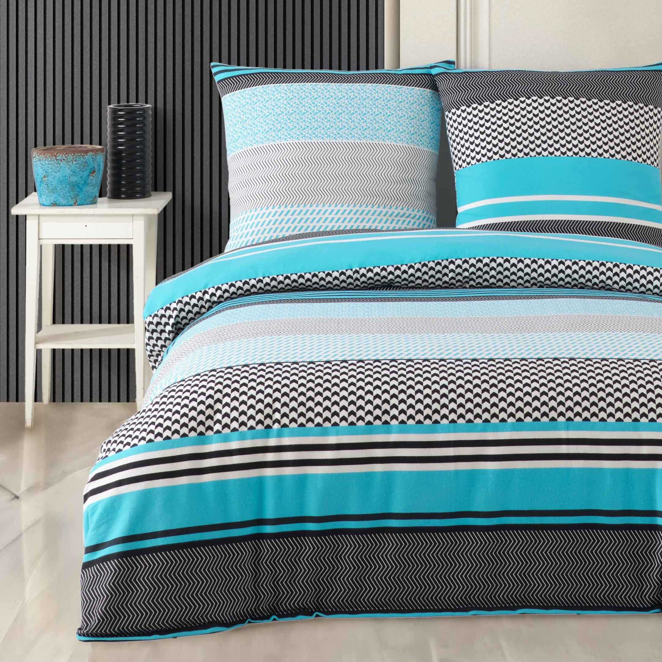 Buymax Bettwäsche, Biber, 3 teilig, 200x220 cm Flanell 100% Baumwolle Winte günstig online kaufen