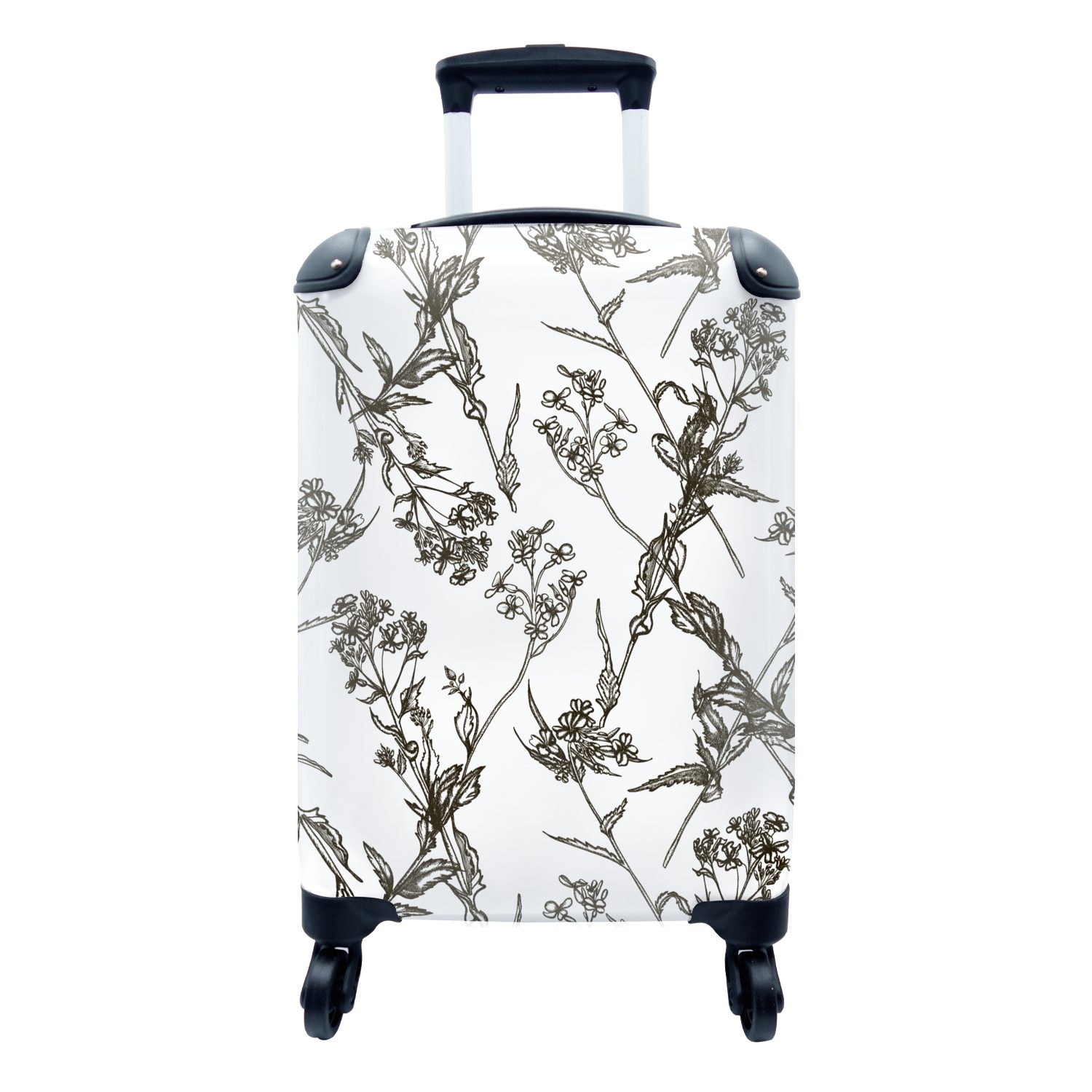 Pflanzen Rollen, - Muster, Reisekoffer für Trolley, - MuchoWow Blumen mit Reisetasche Handgepäckkoffer Handgepäck rollen, - Vintage 4 Ferien,