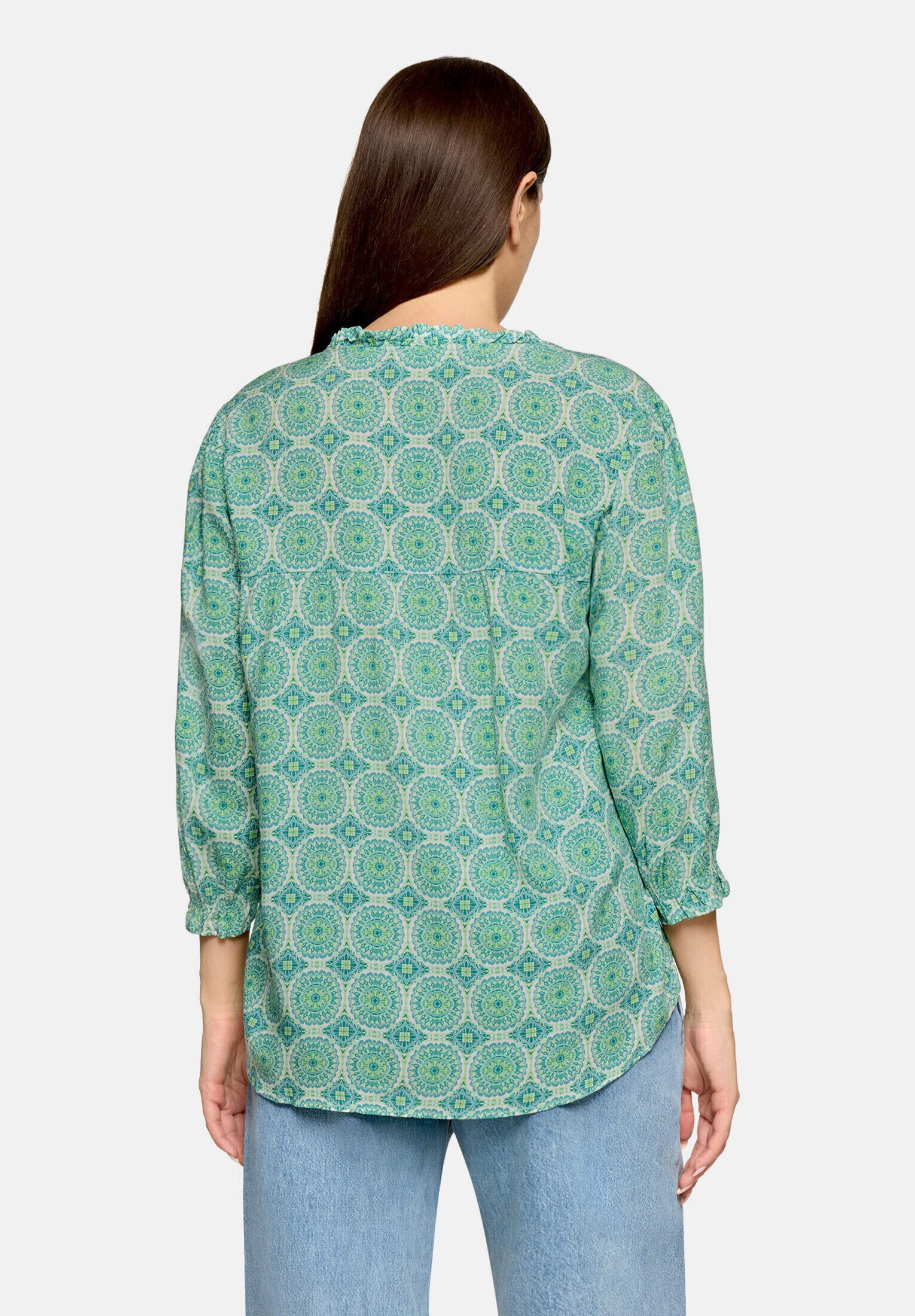 Cartoon Schlupfbluse Damen mit Raffung