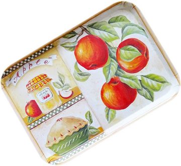 Lashuma Tablett Apfelkuchen, Kunststoff, (1-tlg), Italienisches Gartentablett rechteckig 38x26 cm beige