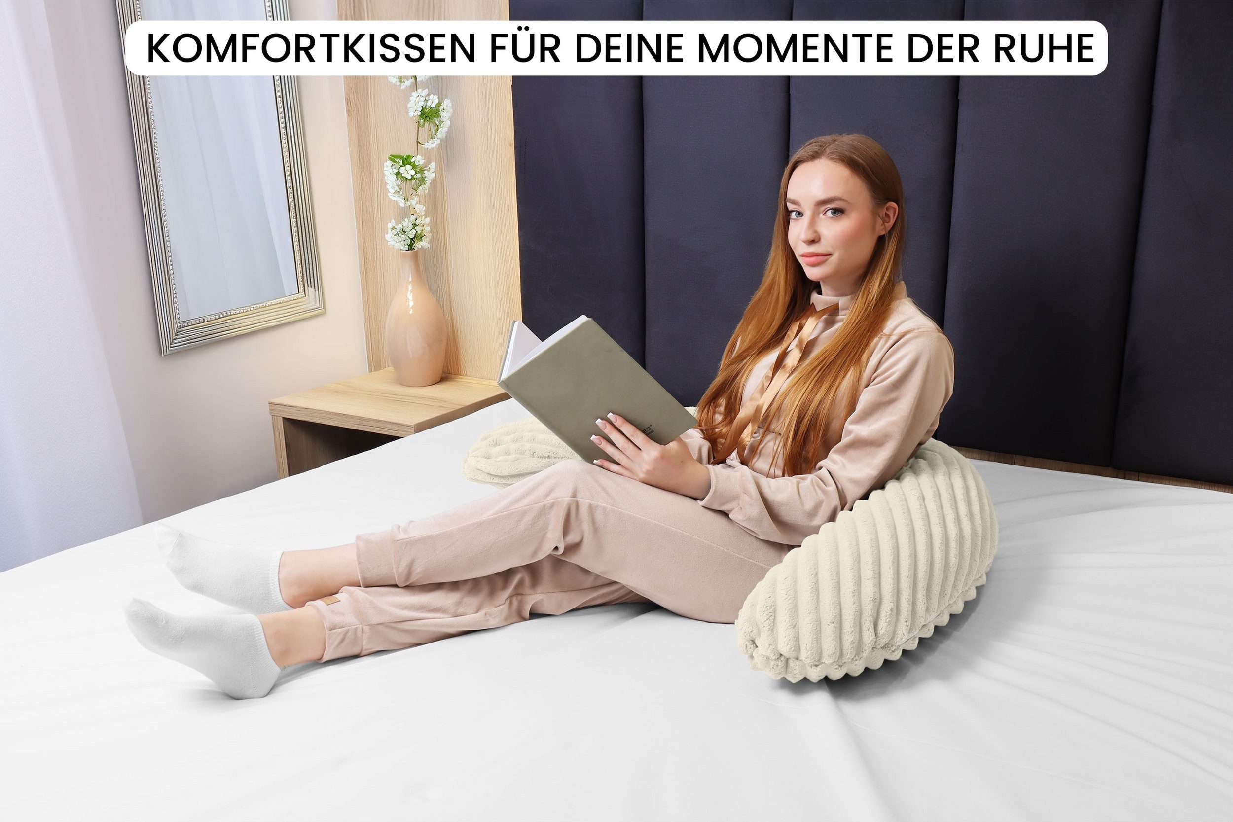 Amilian Stillkissen XXL 170 cm Schwangerschaftskissen Seitenschläferkissen U-Form, mit Bezug, weiche Füllung, geräuscharm, formstabil