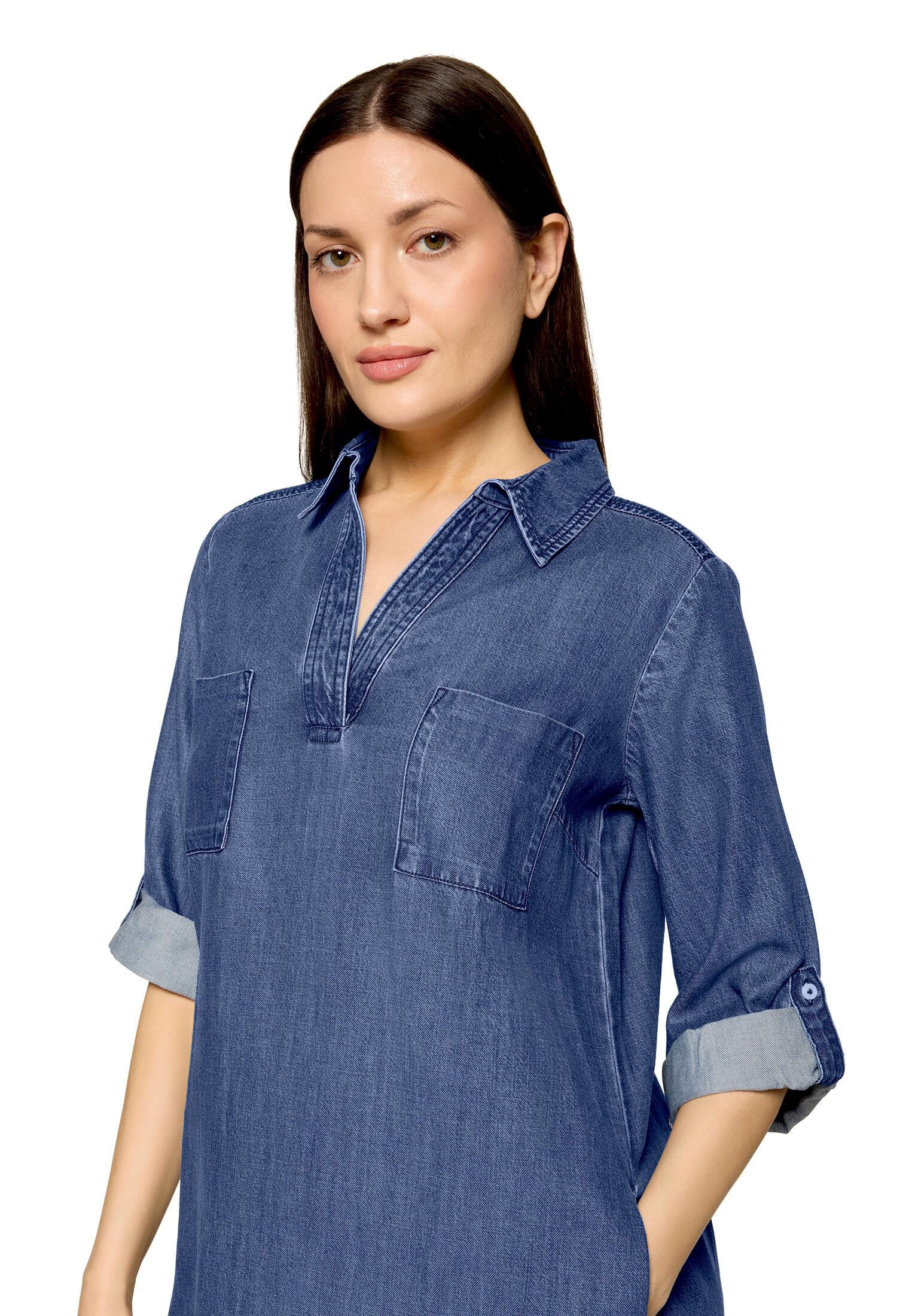 Cartoon Jeanskleid Damen mit Kragen