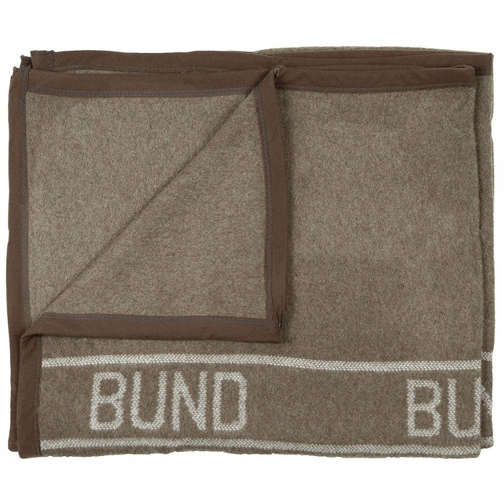 Wolldecke BW Wolldecke, braun, 220 x 130 cm, MFH, Schriftzug "BUND"