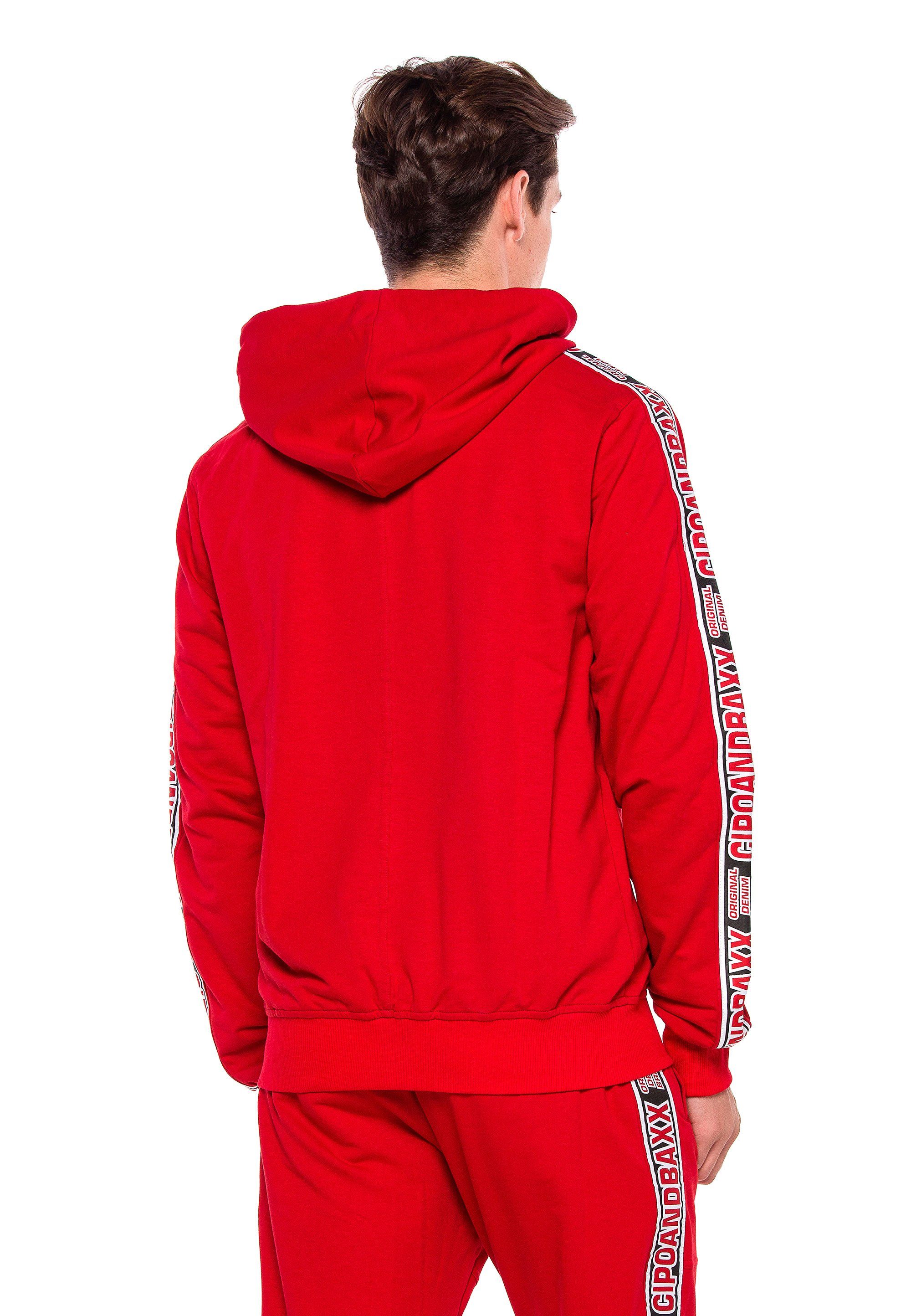 rot Baxx & Cipo sportlichem Design Sweatjacke in