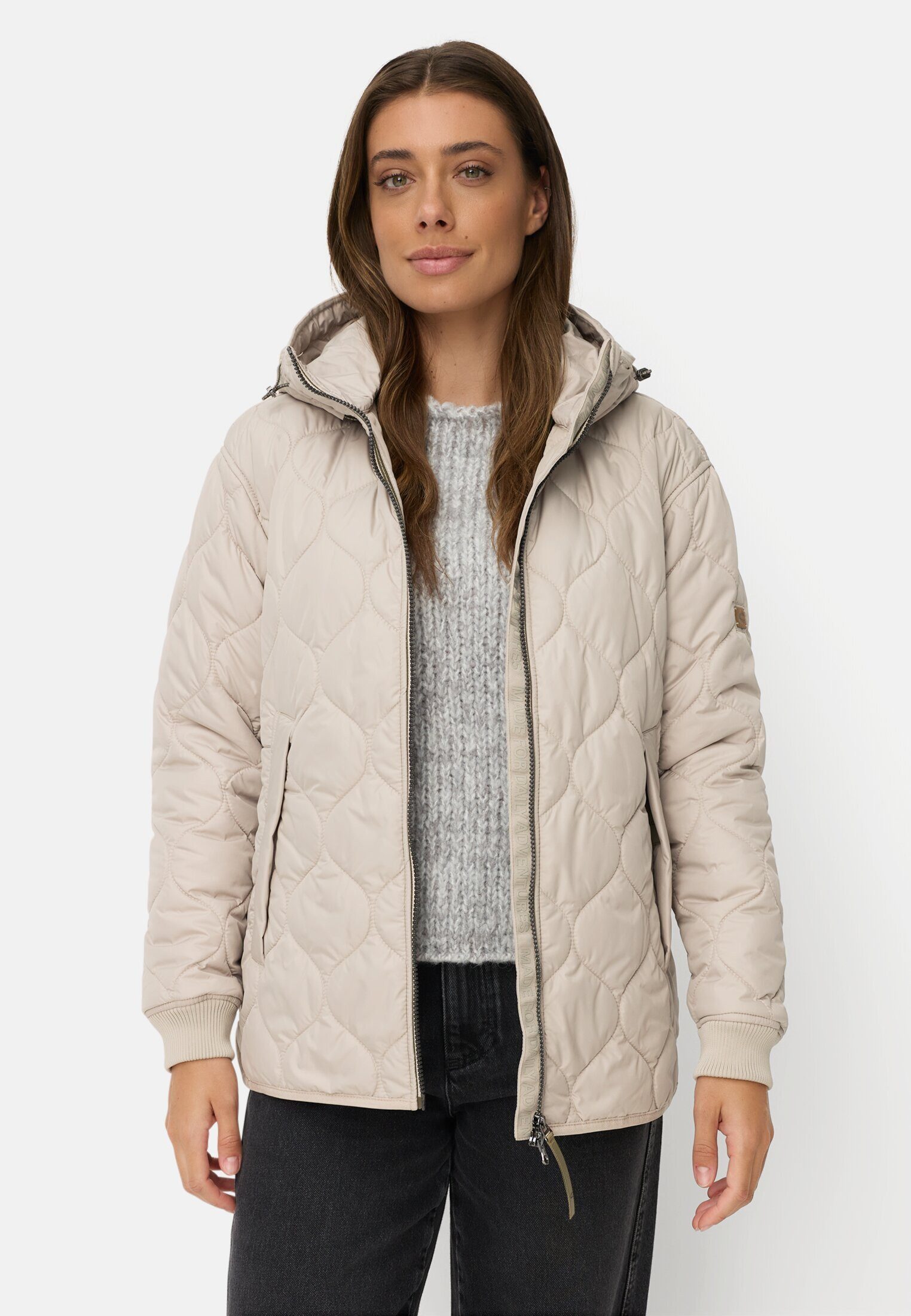 camel active Funktionsjacke mit 2-Wege Reißverschluss Langarm Markenlogo