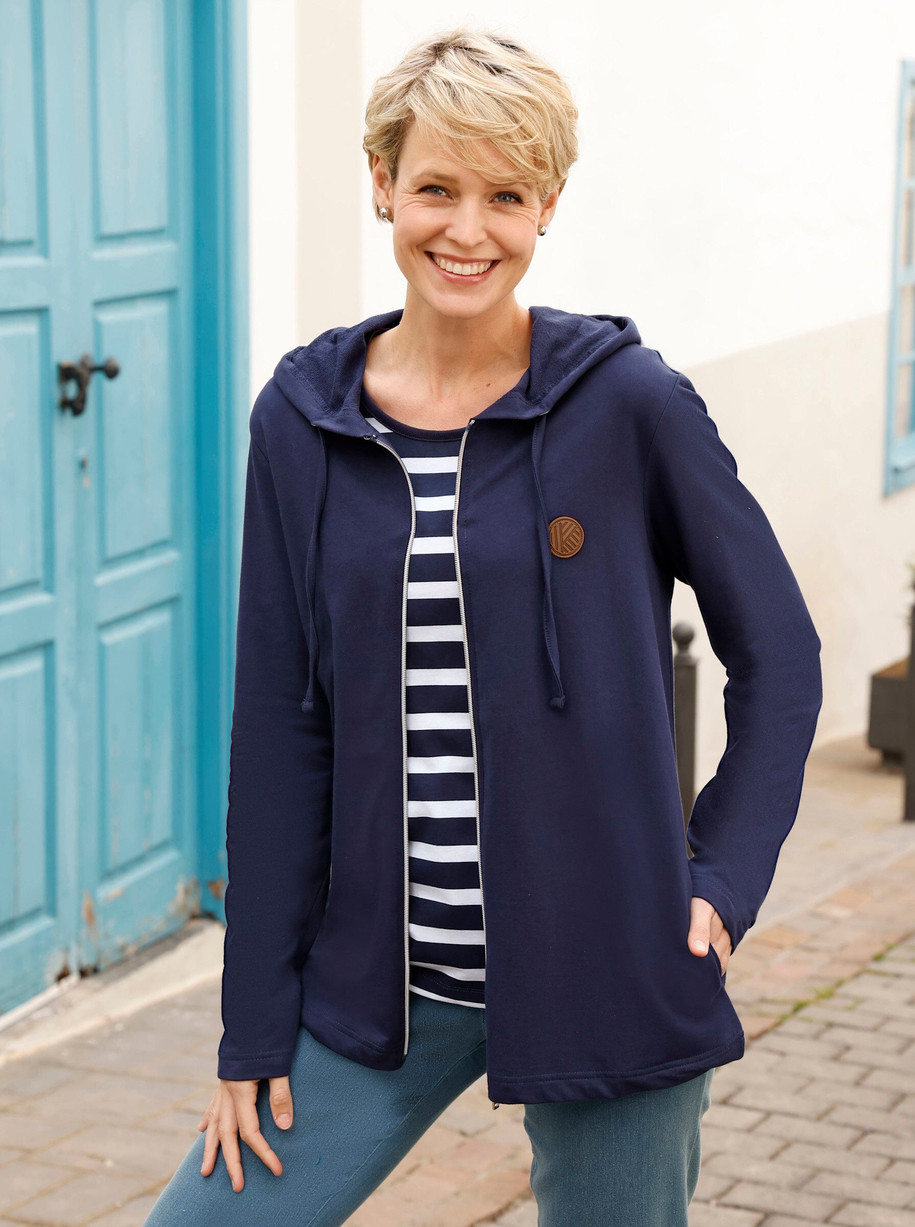 Shirtjacke Sweatjacke Langarm