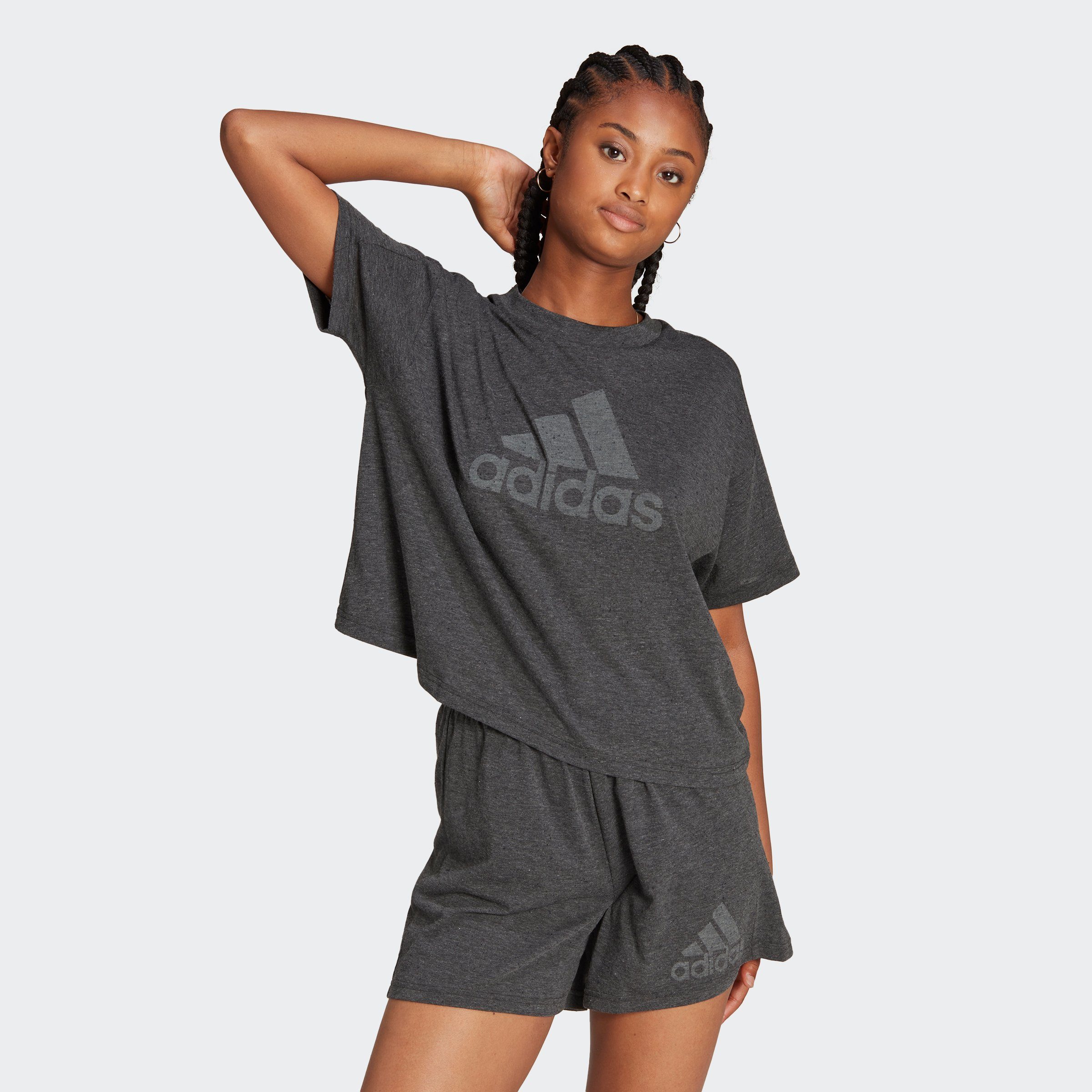 adidas Sportswear T-Shirt FUTURE ICONS WINNERS Black Melange / Grey Four | Sport-T-Shirts