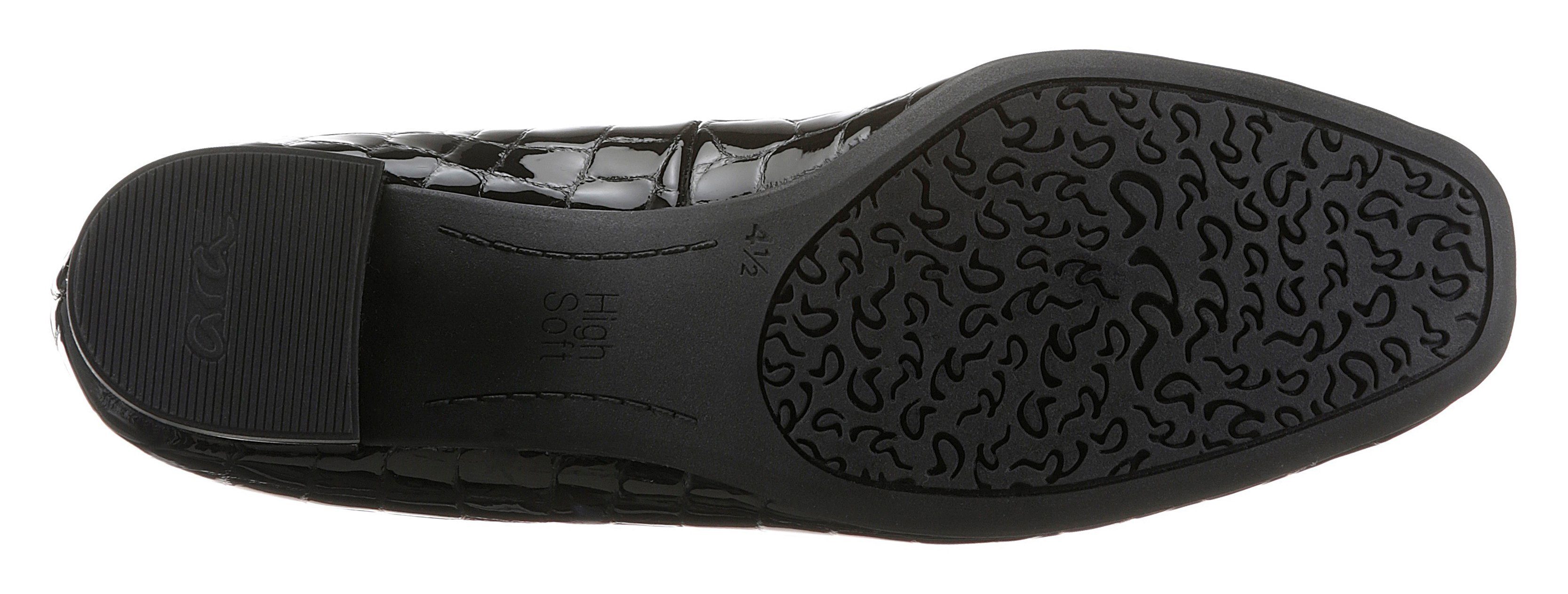 GRAZ Ara schwarz mit Reptilprägung, Pumps 038655 normal Schuhweite: