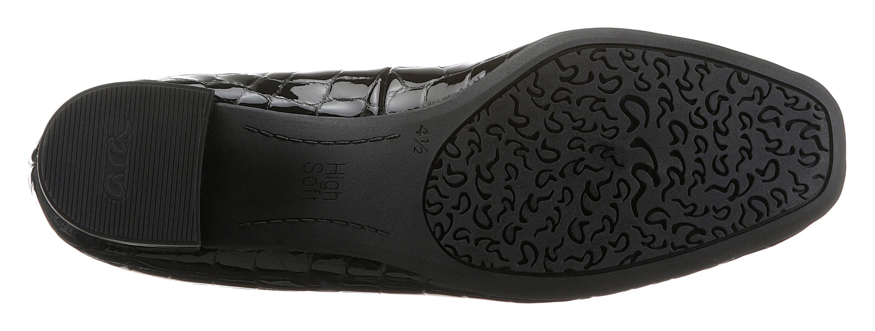 Ara GRAZ Pumps schwarz normal 038655 mit Reptilprägung, Schuhweite