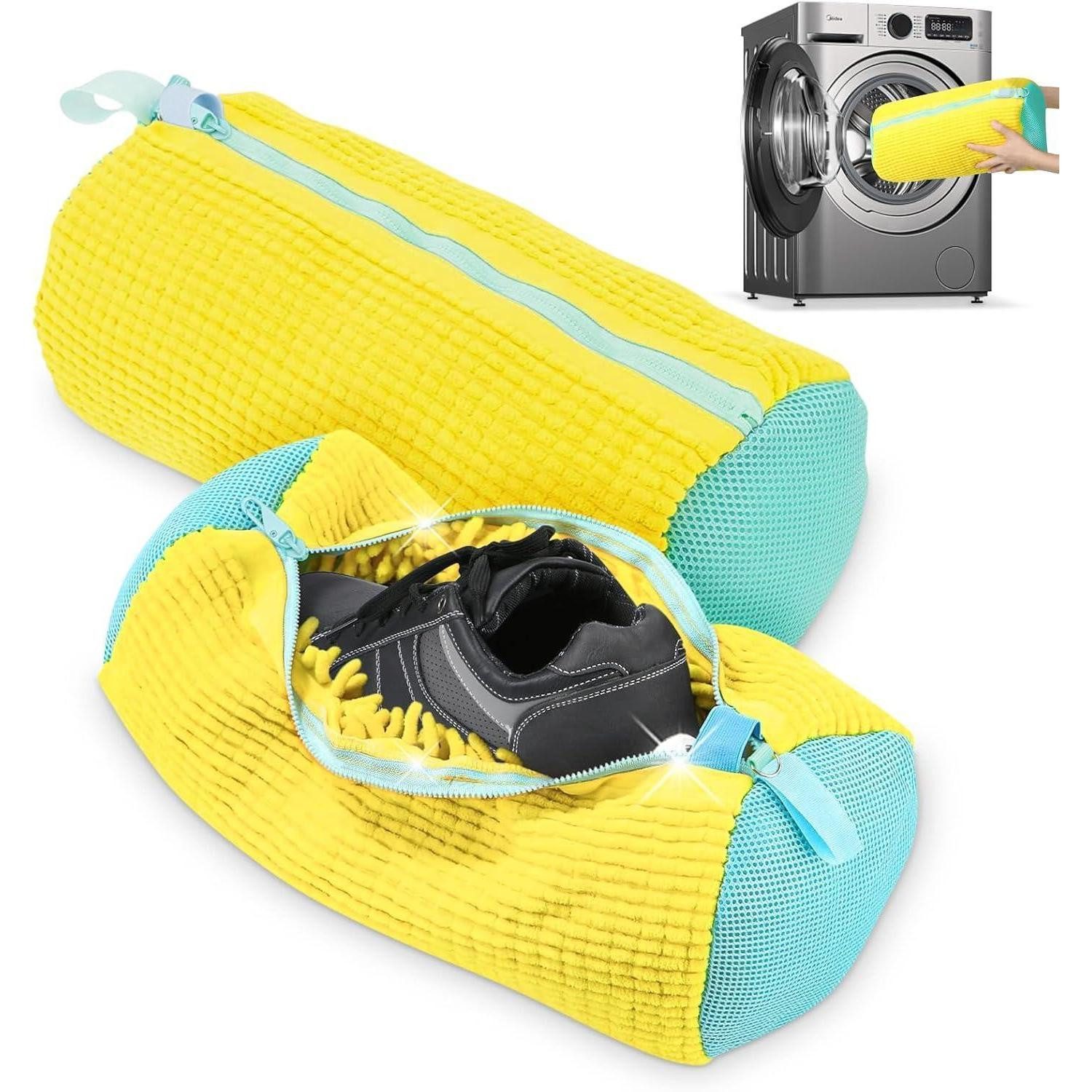 LuxusKollektion Галоши Waschbeutel Schuhbeutel Sneaker Schuhe Waschmaschine Gelb 2pcs