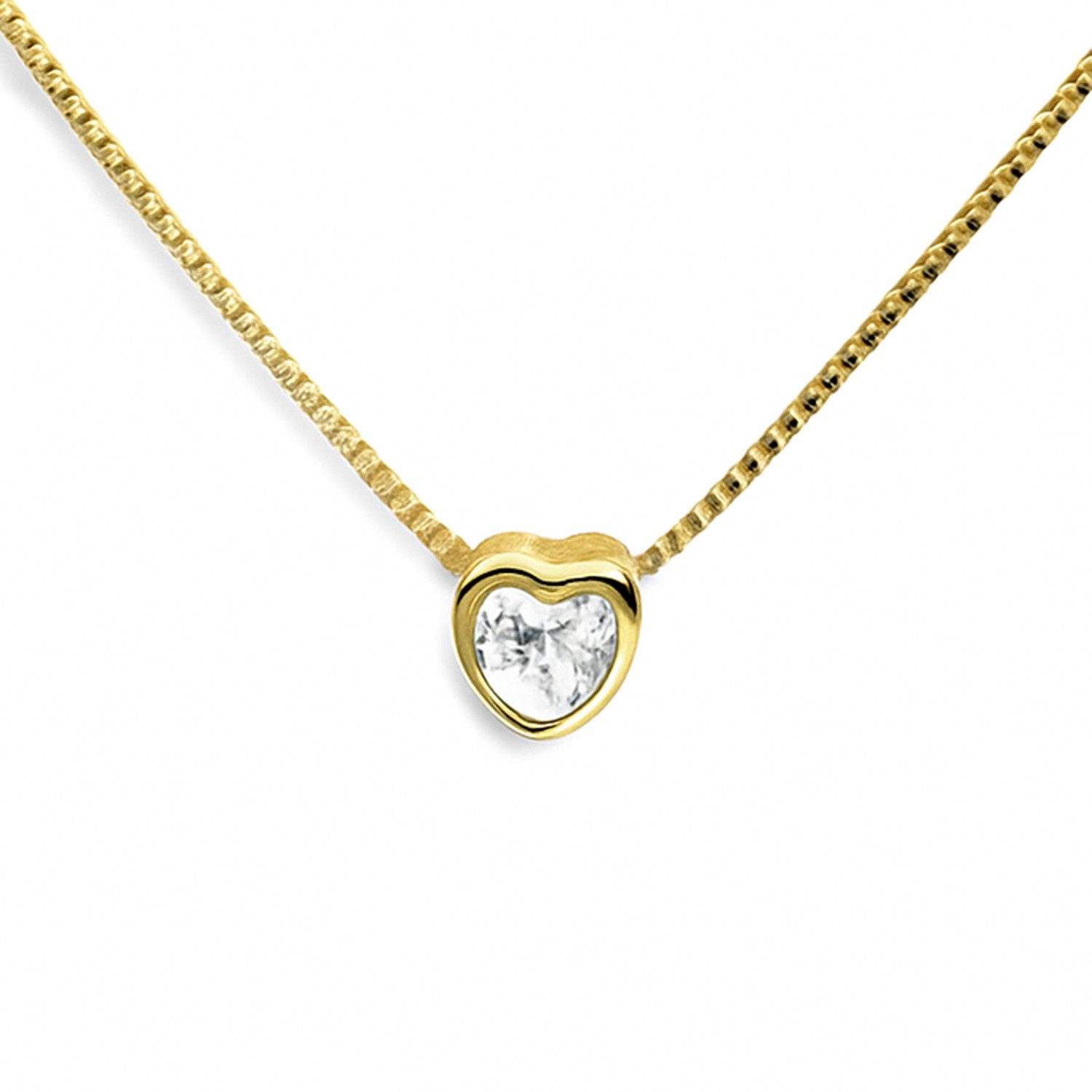 Kette mit Anhänger Kette „Nika“ vergoldet – 925 Silber mit Herzanhänger