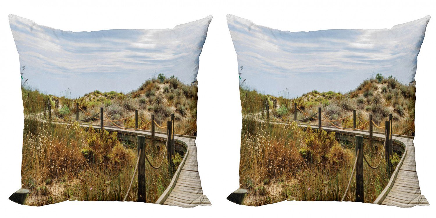 Kissenbezüge Modern Accent Doppelseitiger Digitaldruck, Abakuhaus (2 Stück), Strand Pathway Boardwalk in den Dünen