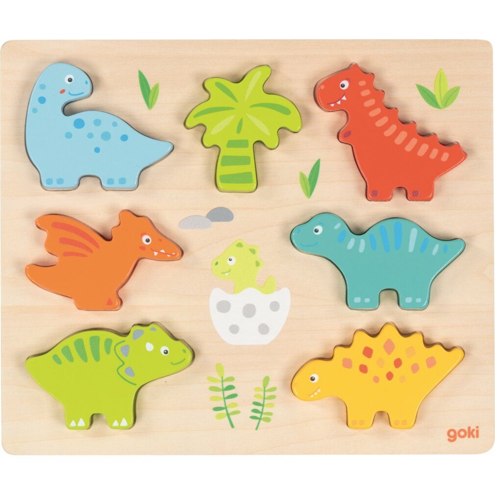 goki Puzzle Holzpuzzle Dinosaurier, Puzzleteile