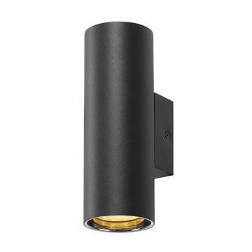 SLV Wandleuchte Wandspot Asto Tube in Schwarz GU10 2-flammig, keine Angabe, Leuchtmittel enthalten: Nein, warmweiss, Wandleuchte, Wandlampe, Wandlicht