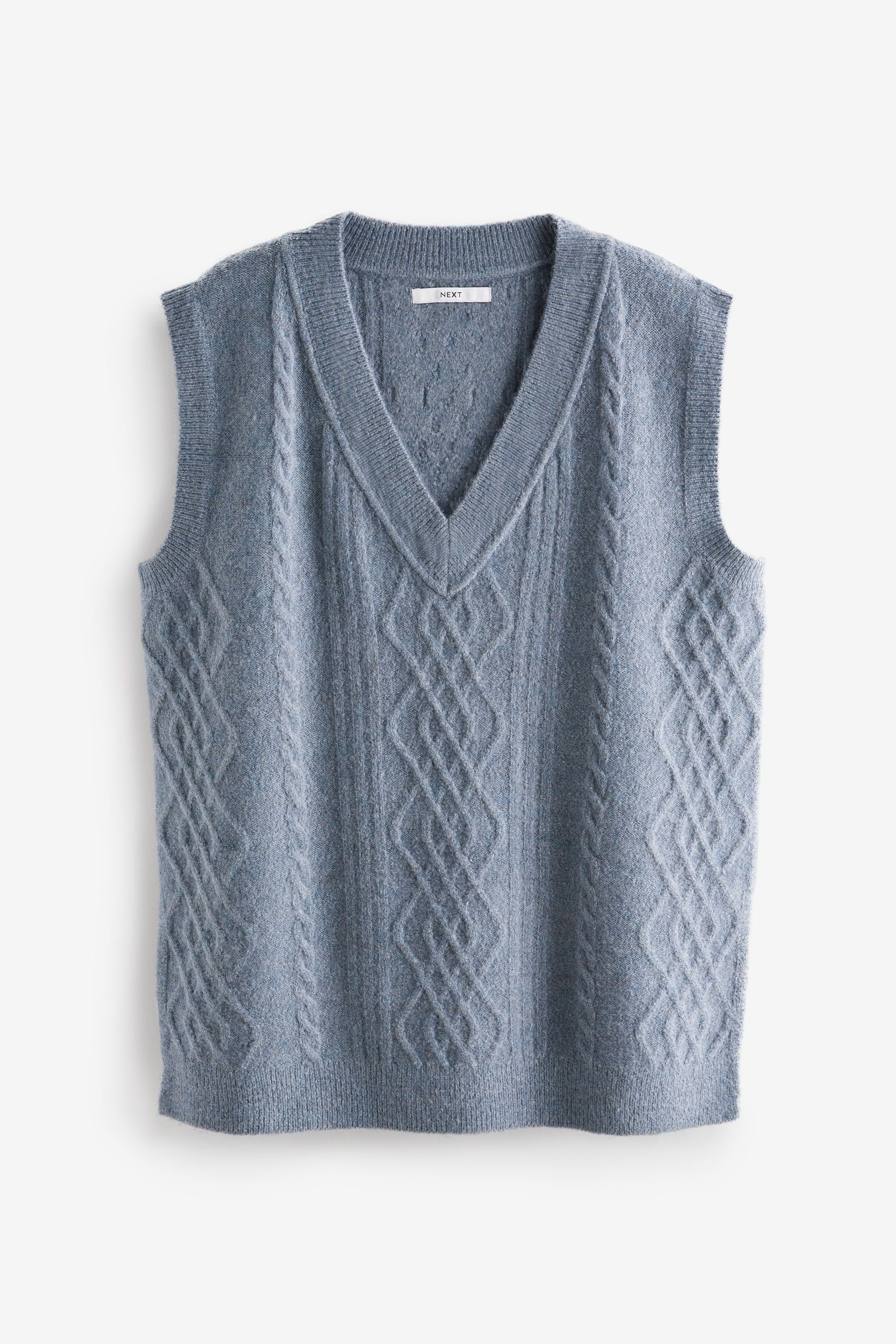 Next Stricktop Trägertop mit V-Ausschnitt und Zopfmuster (1-tlg)