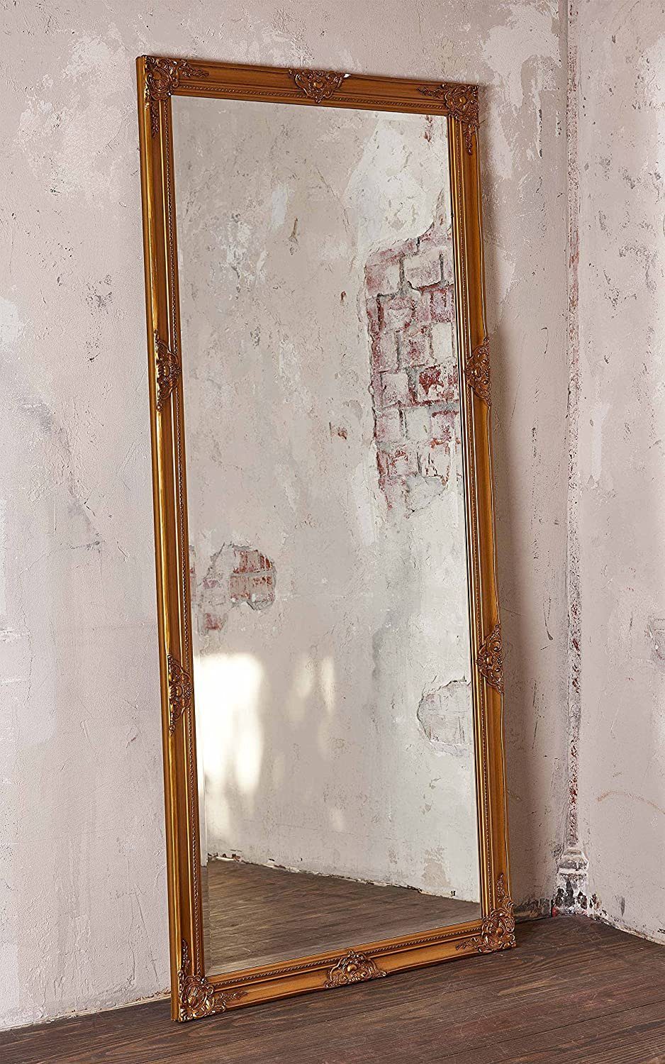 dasmöbelwerk Wandspiegel LC Home Wandspiegel Gold 180 x 80 cm, Spiegelfläche mit edlem Facettenschliff | Wandspiegel