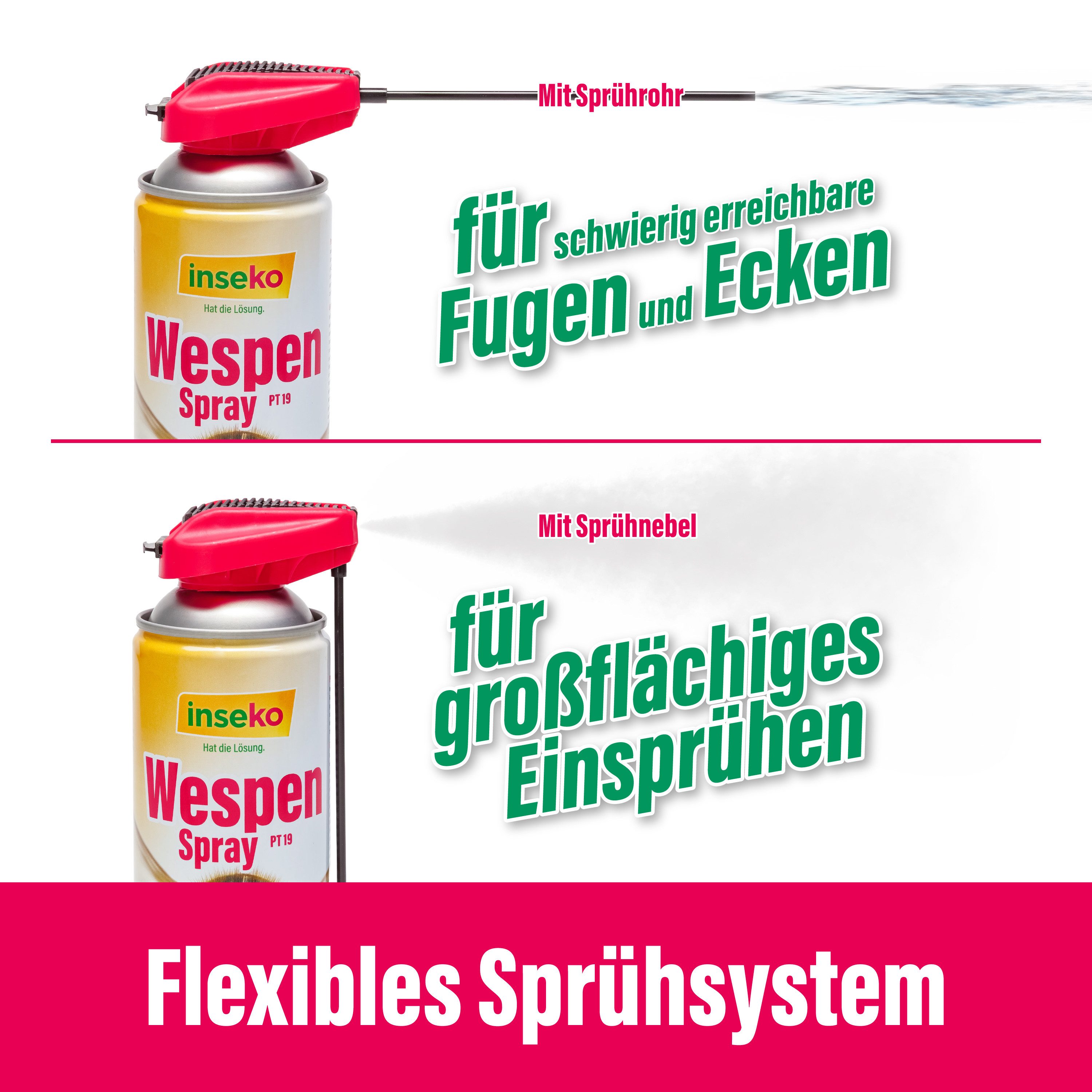 Inseko Wespenspray 1x inseko Wespenspray 500 ml - effektive Sofortwirkung (PT19), 1-St., gegen Wespen und Wespennester