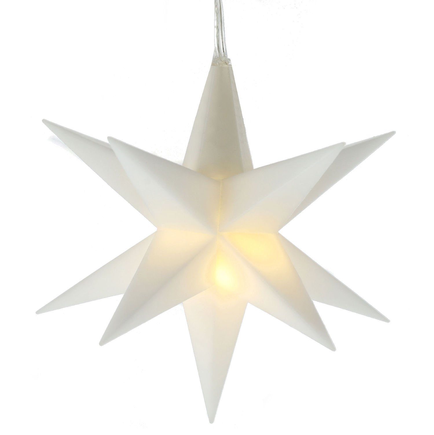 Spetebo LED Stern »LED 3D Stern mit 2 LED und Timer«, warmweiß,  Weihnachtsstern in weiß