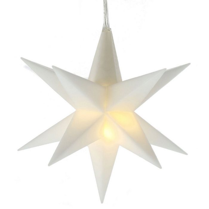 Spetebo LED Stern LED 3D Stern mit 2 LED und Timer warmweiß Weihnachtsstern in weiß