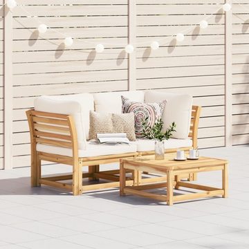 vidaXL Loungesofa Gartensofa mit Kissen 2-Sitzer Massivholz Akazie, 1 Teile