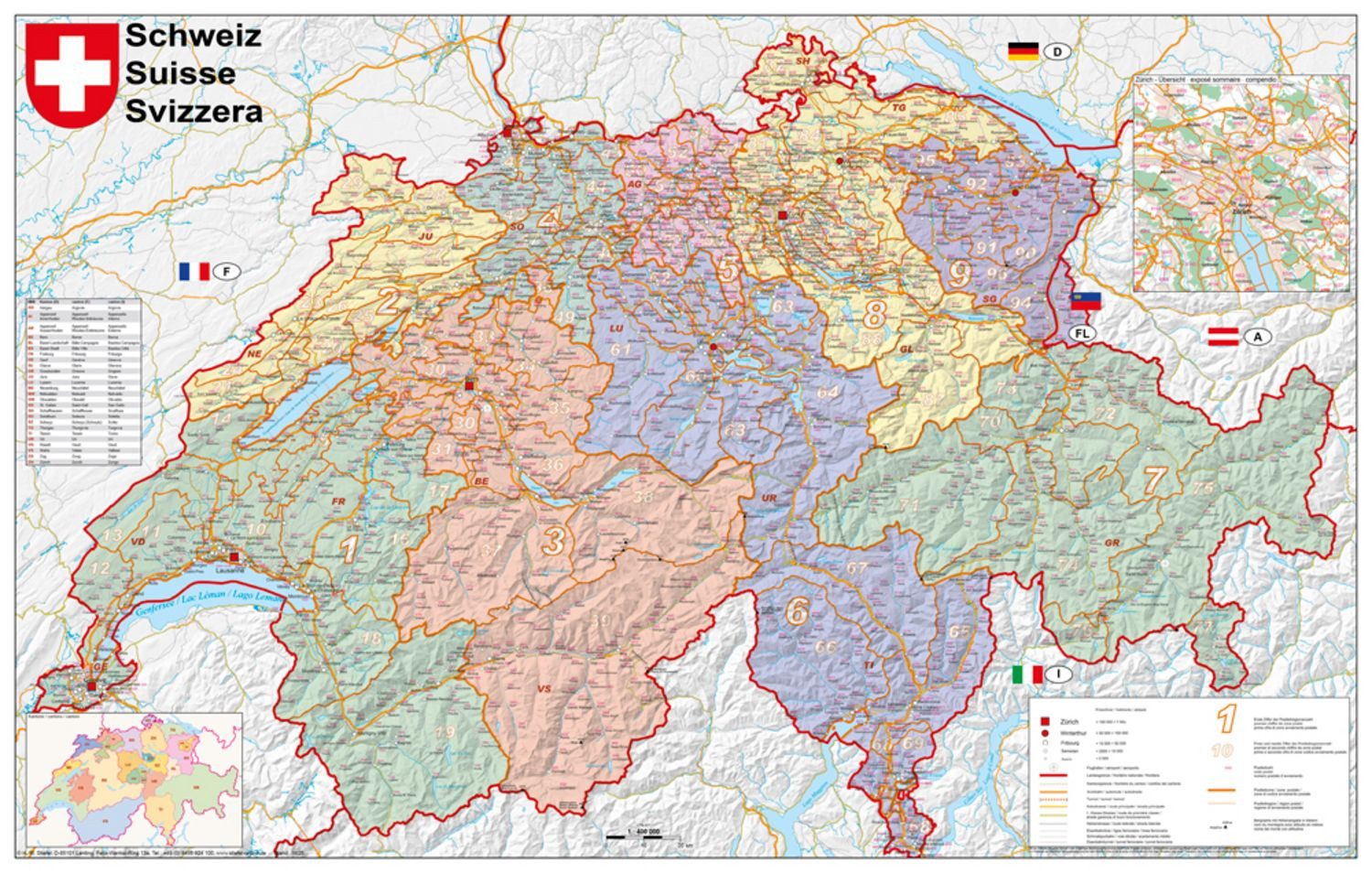 Schweiz Postleitzahlen / Heinrich Stiefel